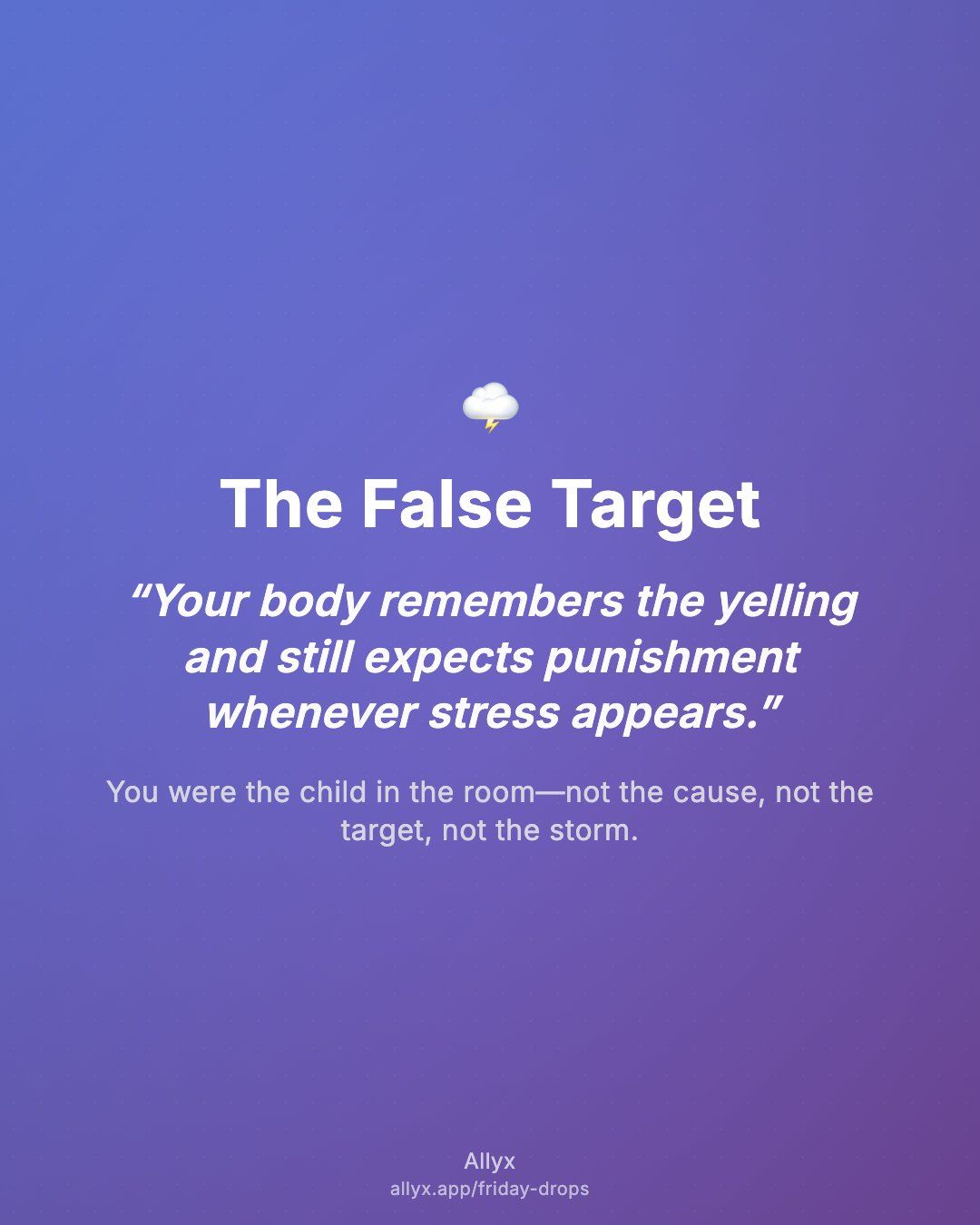 Shareable quote card for The False Target