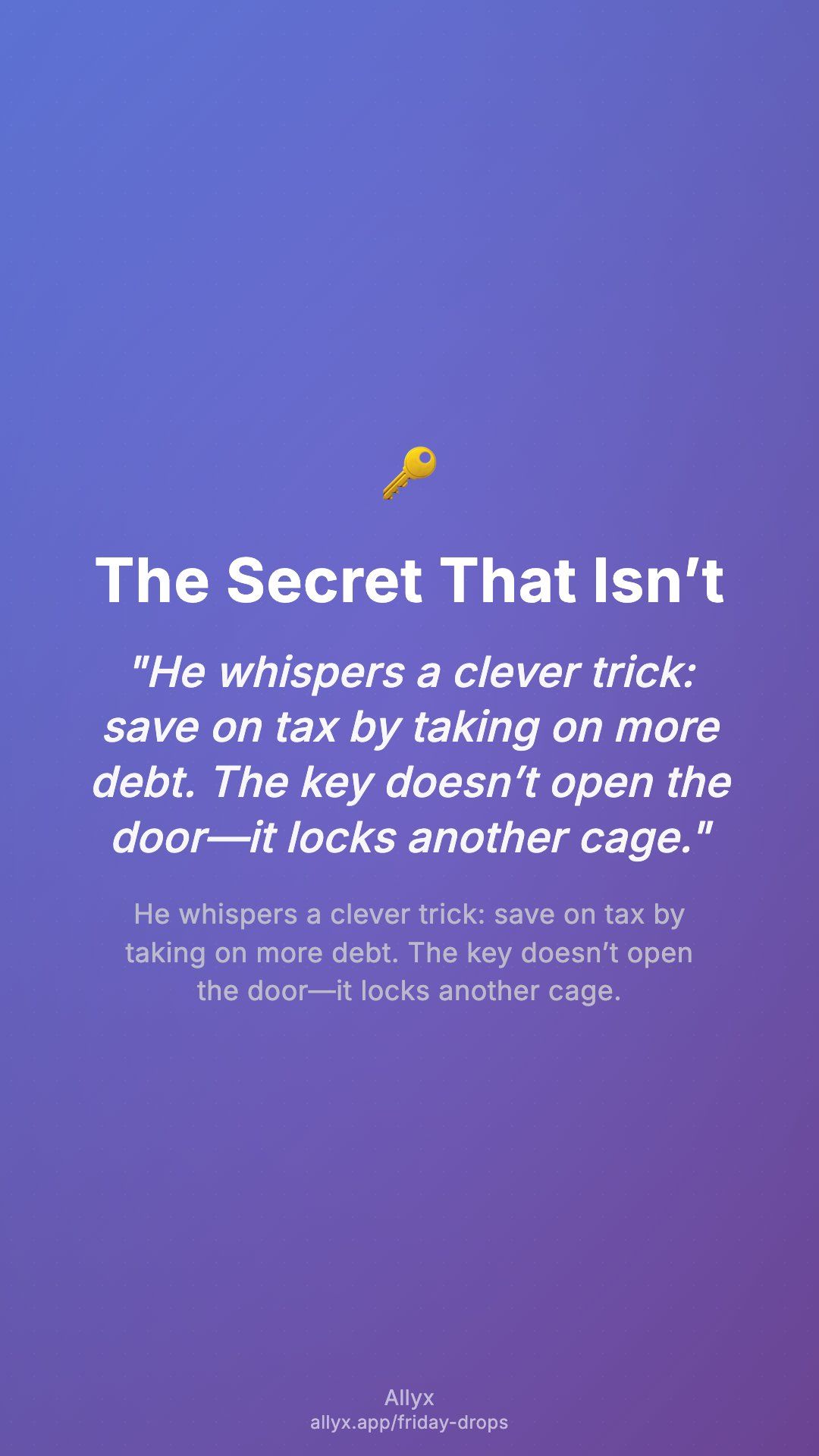 Shareable story card for The Secret That Isn’t