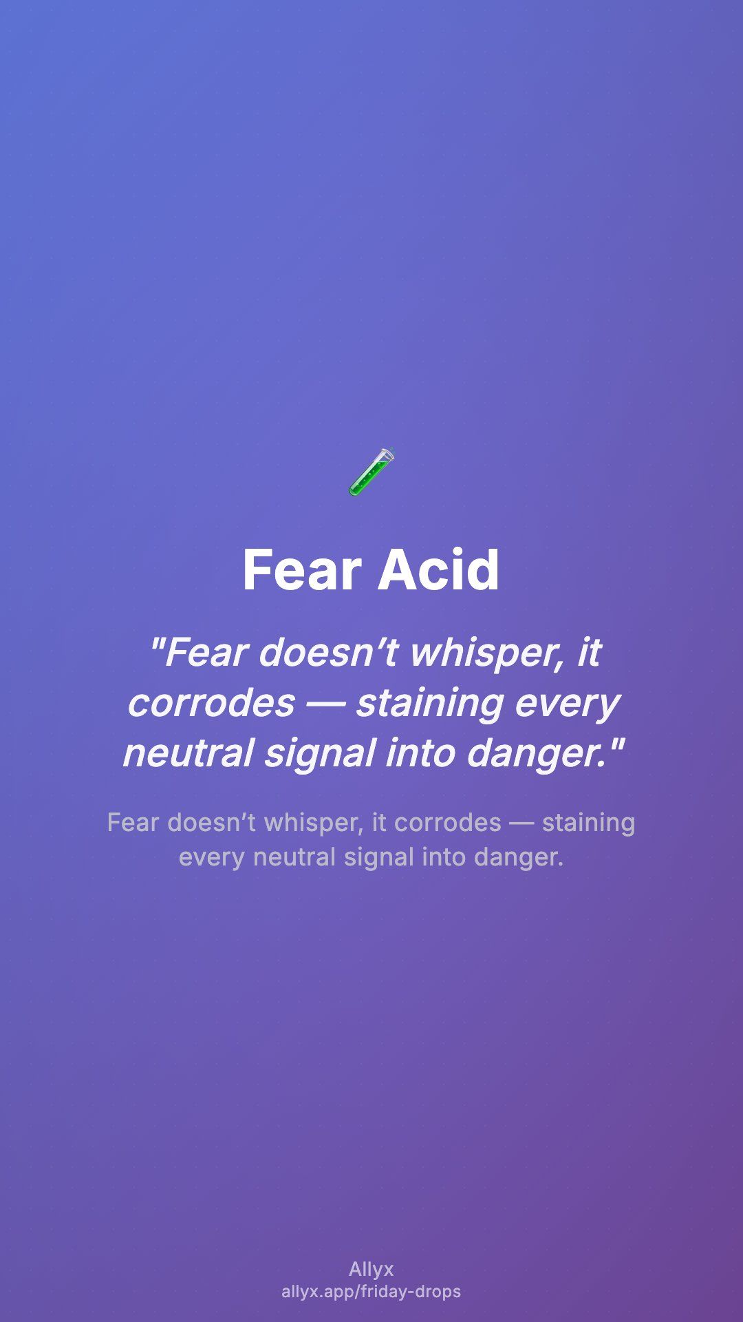 Shareable story card for Fear Acid
