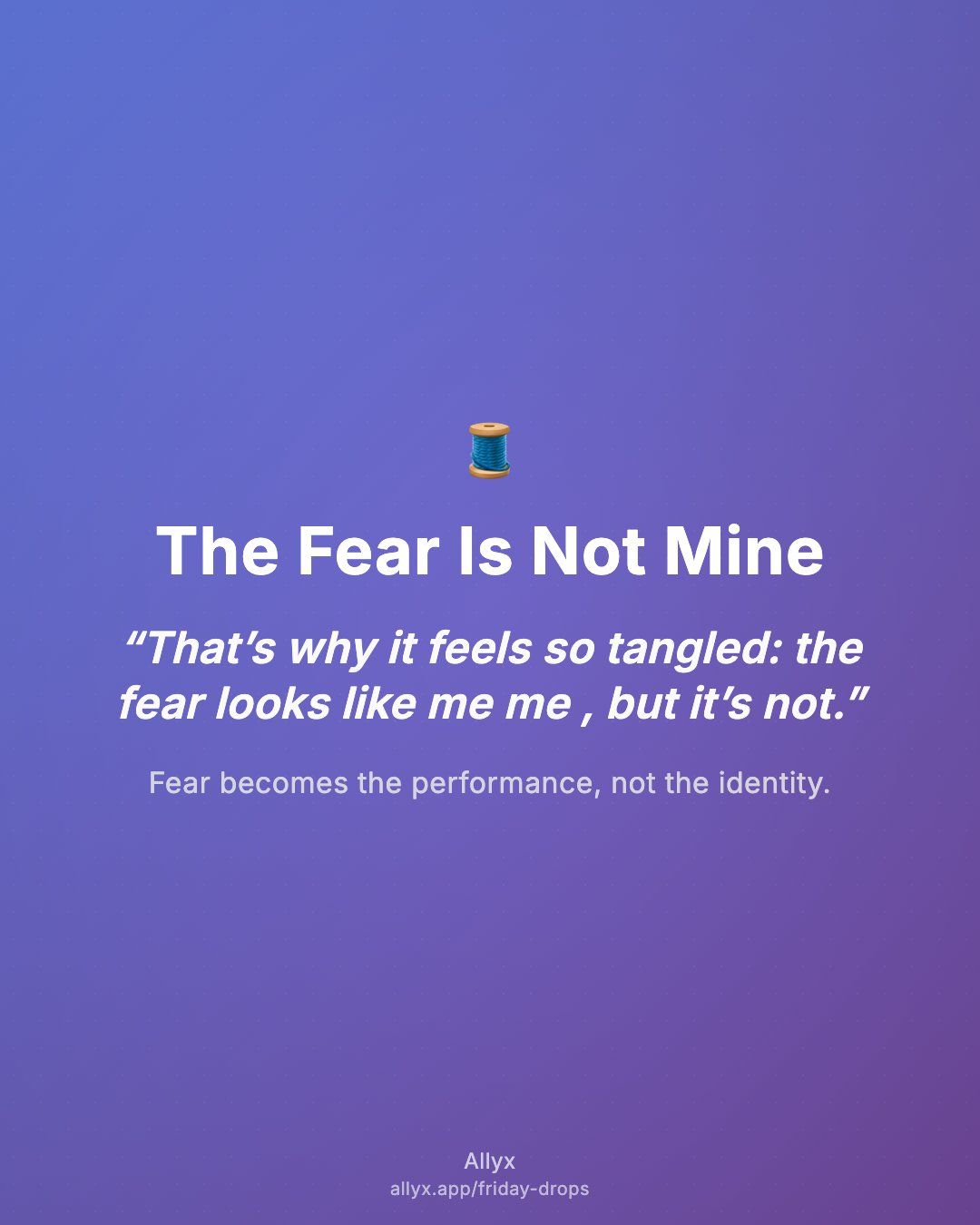 Shareable quote card for The Fear Is Not Mine