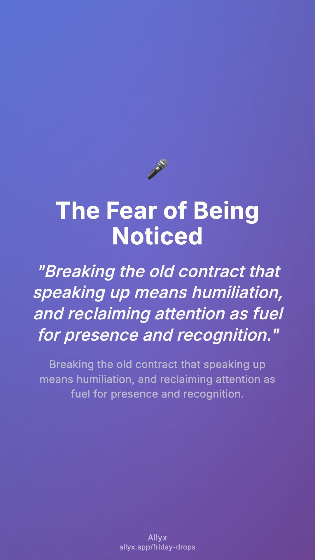 Shareable story card for The Fear of Being Noticed