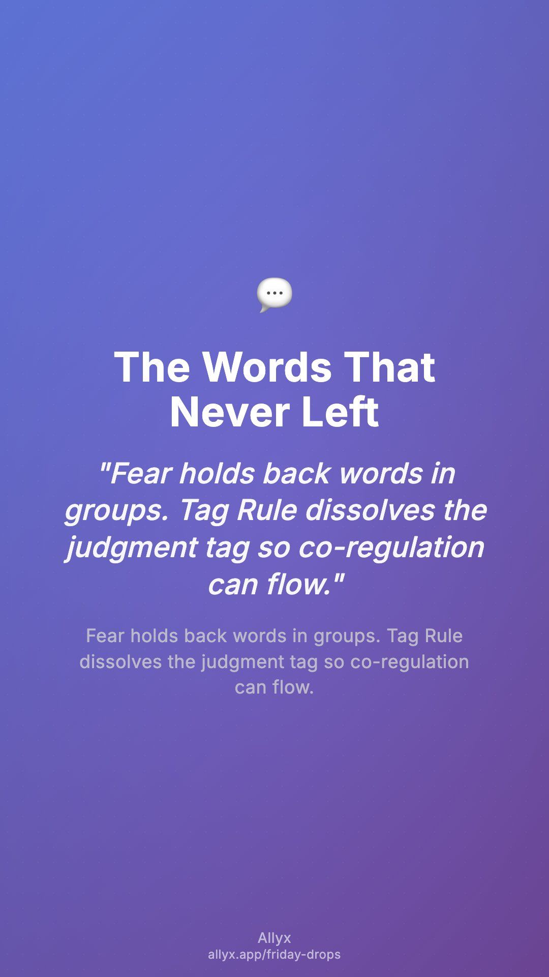 Shareable story card for The Words That Never Left