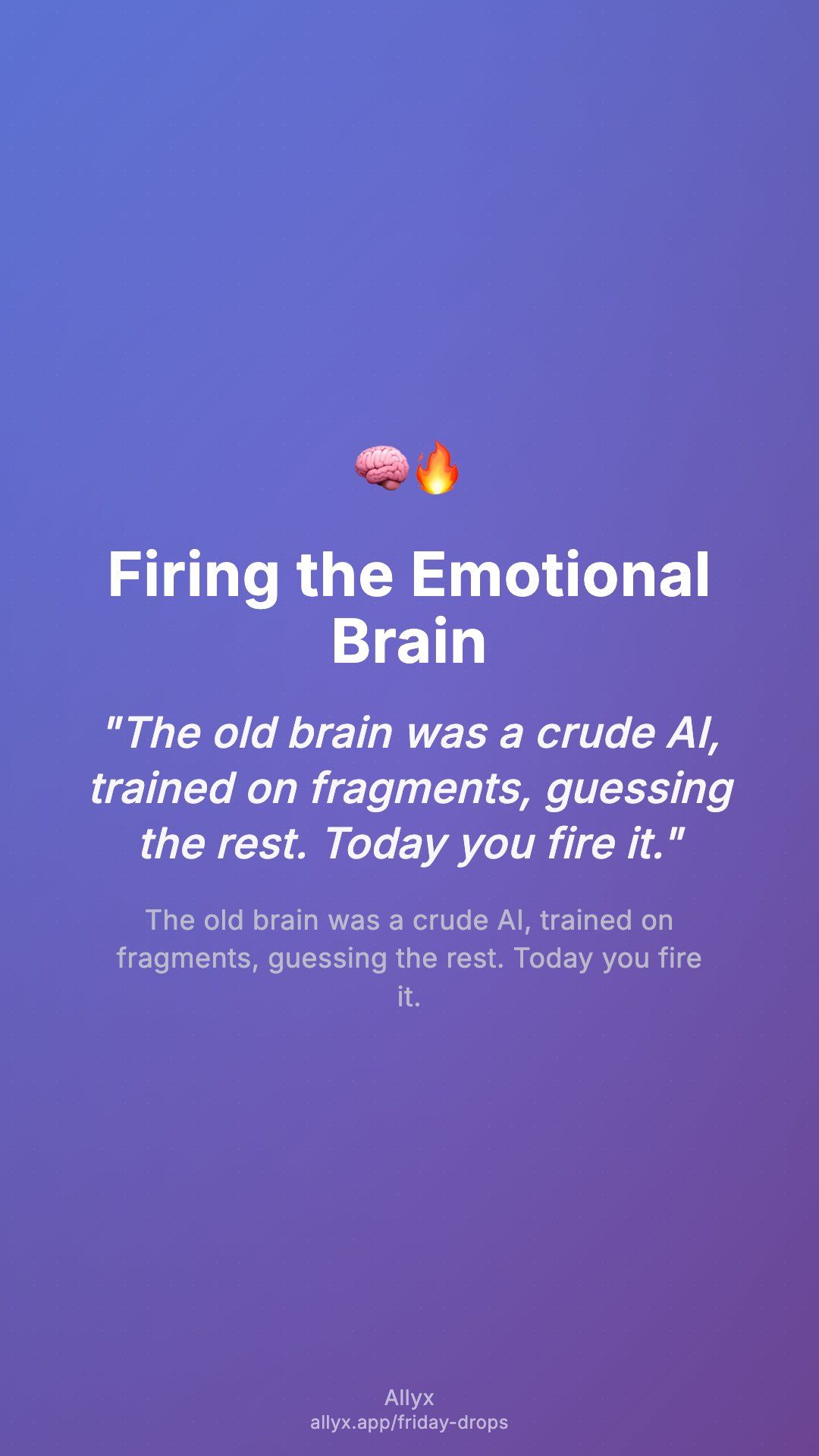 Shareable story card for Firing the Emotional Brain