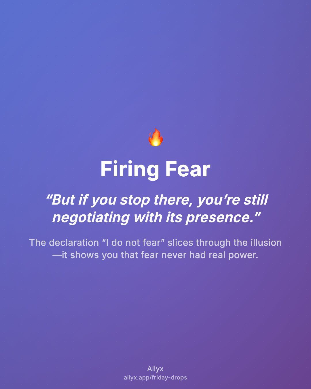 Shareable quote card for Firing Fear