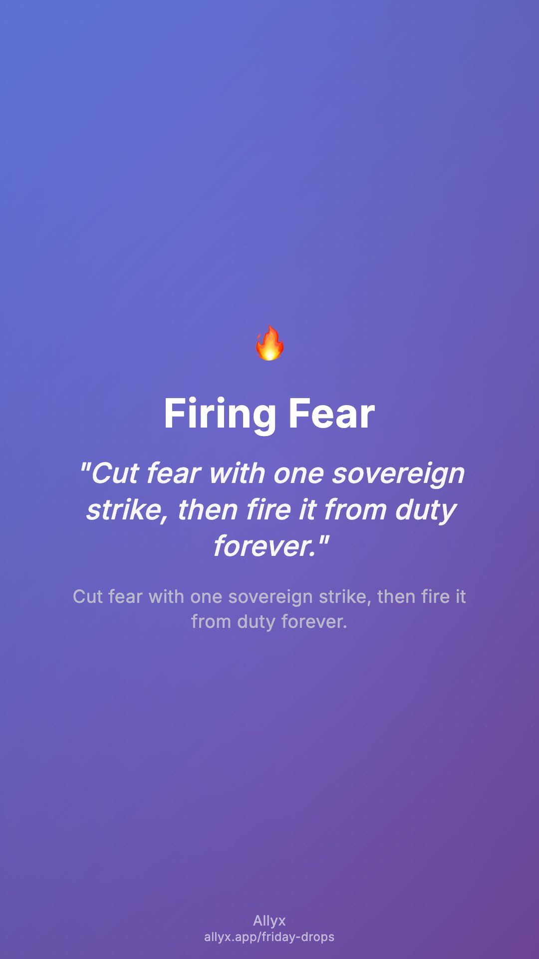 Shareable story card for Firing Fear