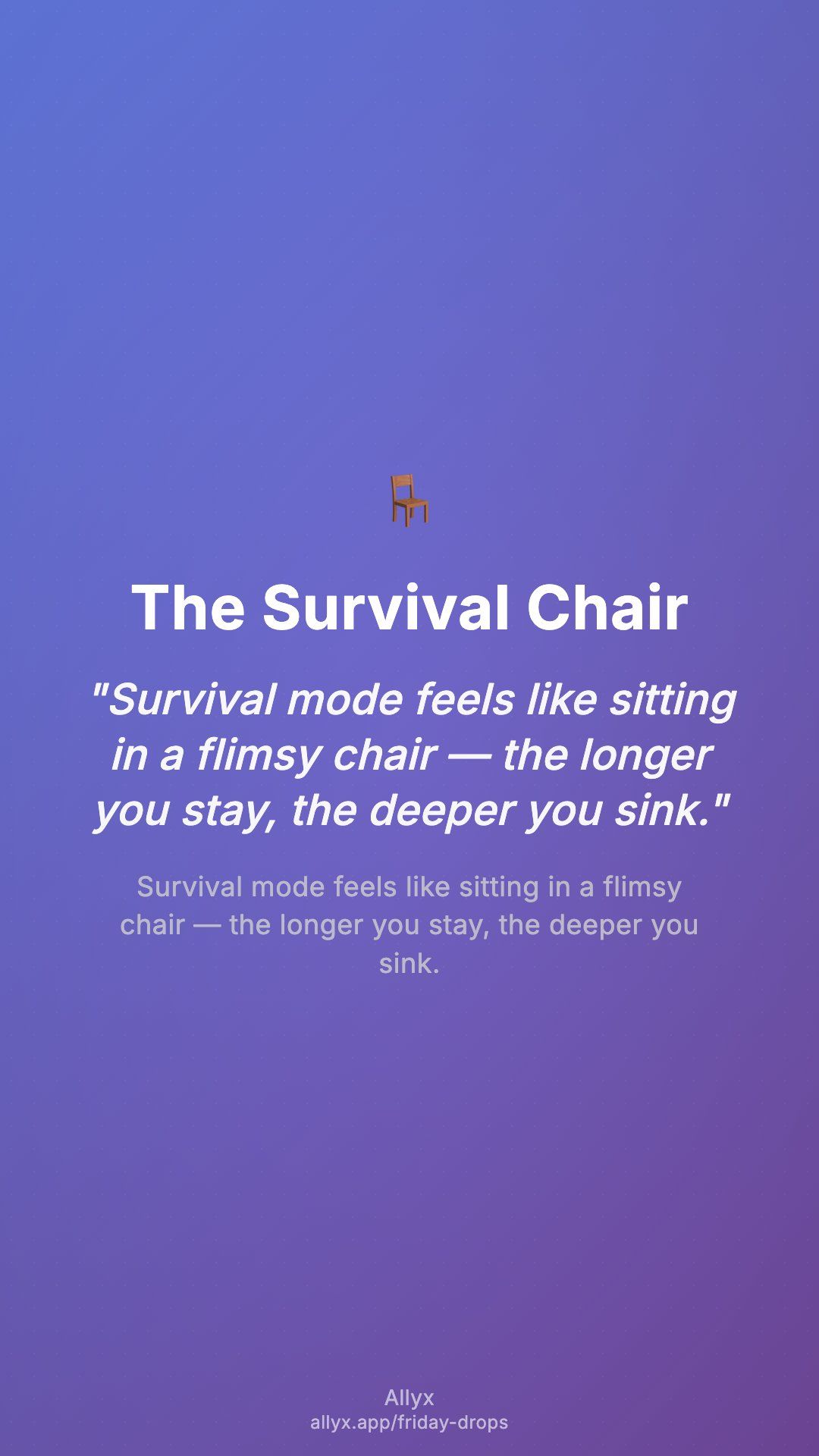 Shareable story card for The Survival Chair