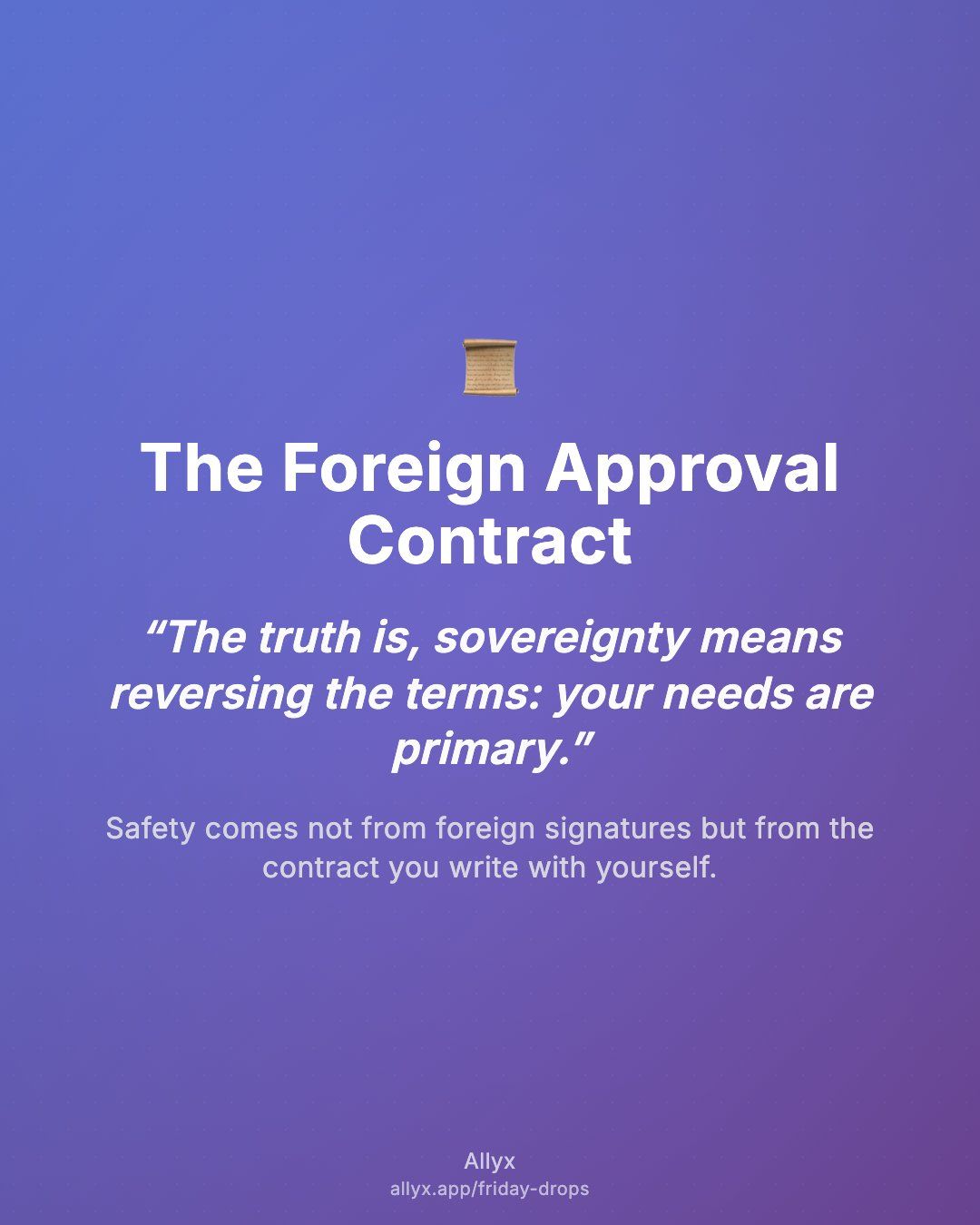 Shareable quote card for The Foreign Approval Contract