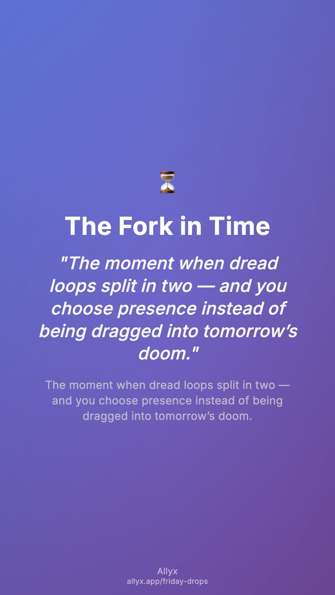 Shareable story card for The Fork in Time