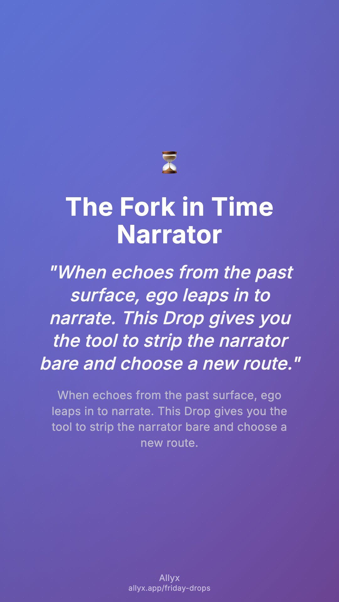 Shareable story card for The Fork in Time Narrator