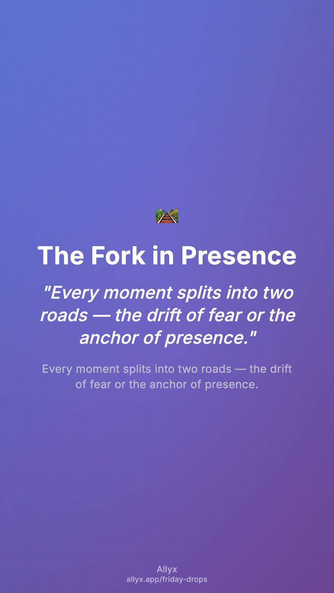 Shareable story card for The Fork in Presence