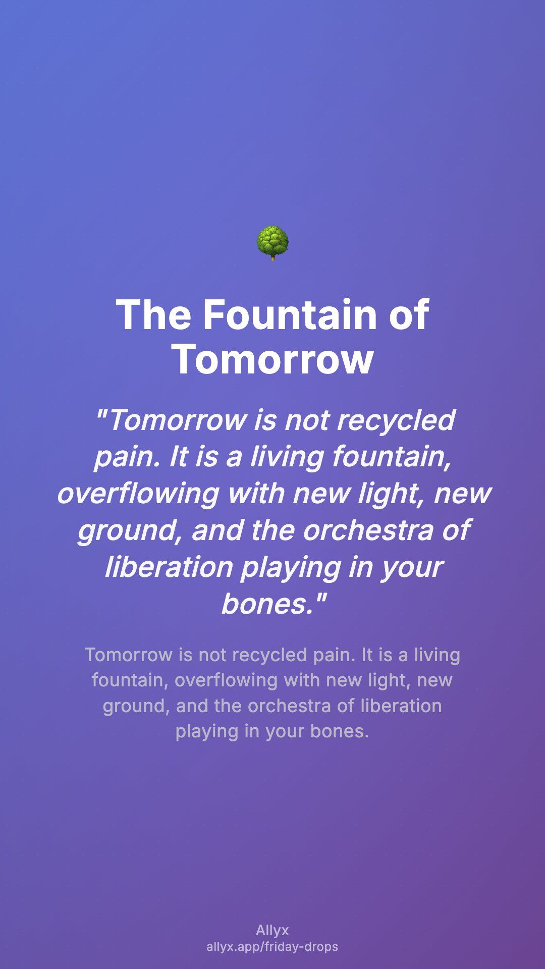 Shareable story card for The Fountain of Tomorrow