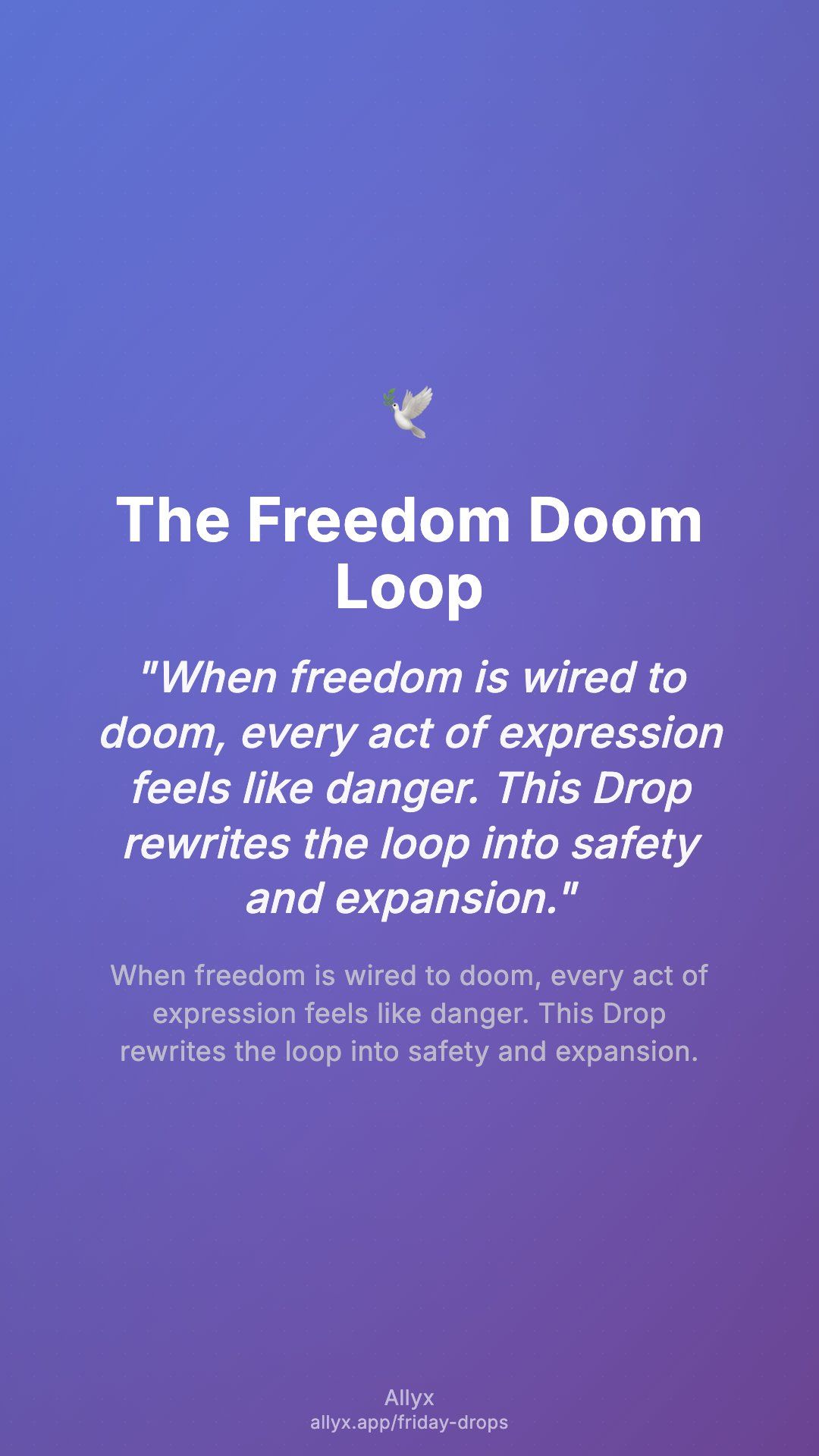 Shareable story card for The Freedom Doom Loop