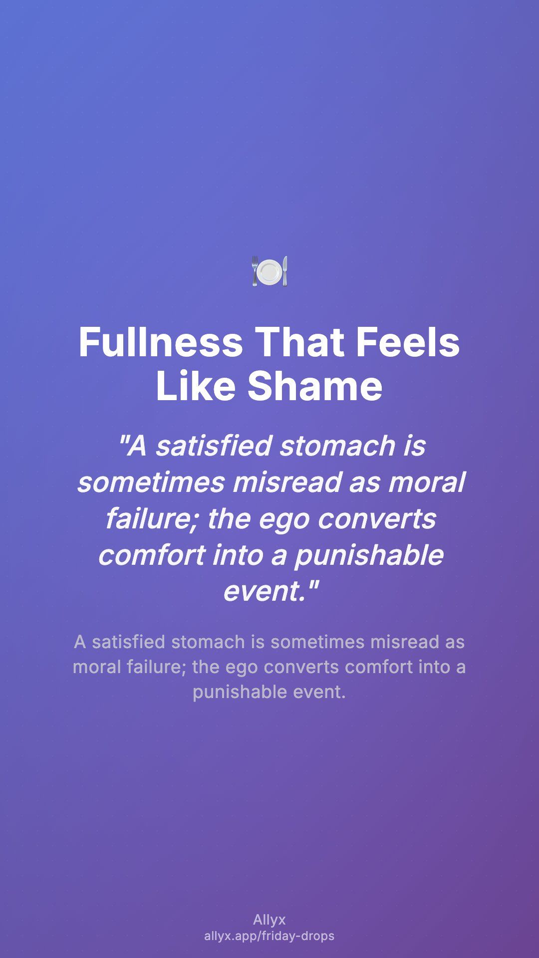 Shareable story card for Fullness That Feels Like Shame