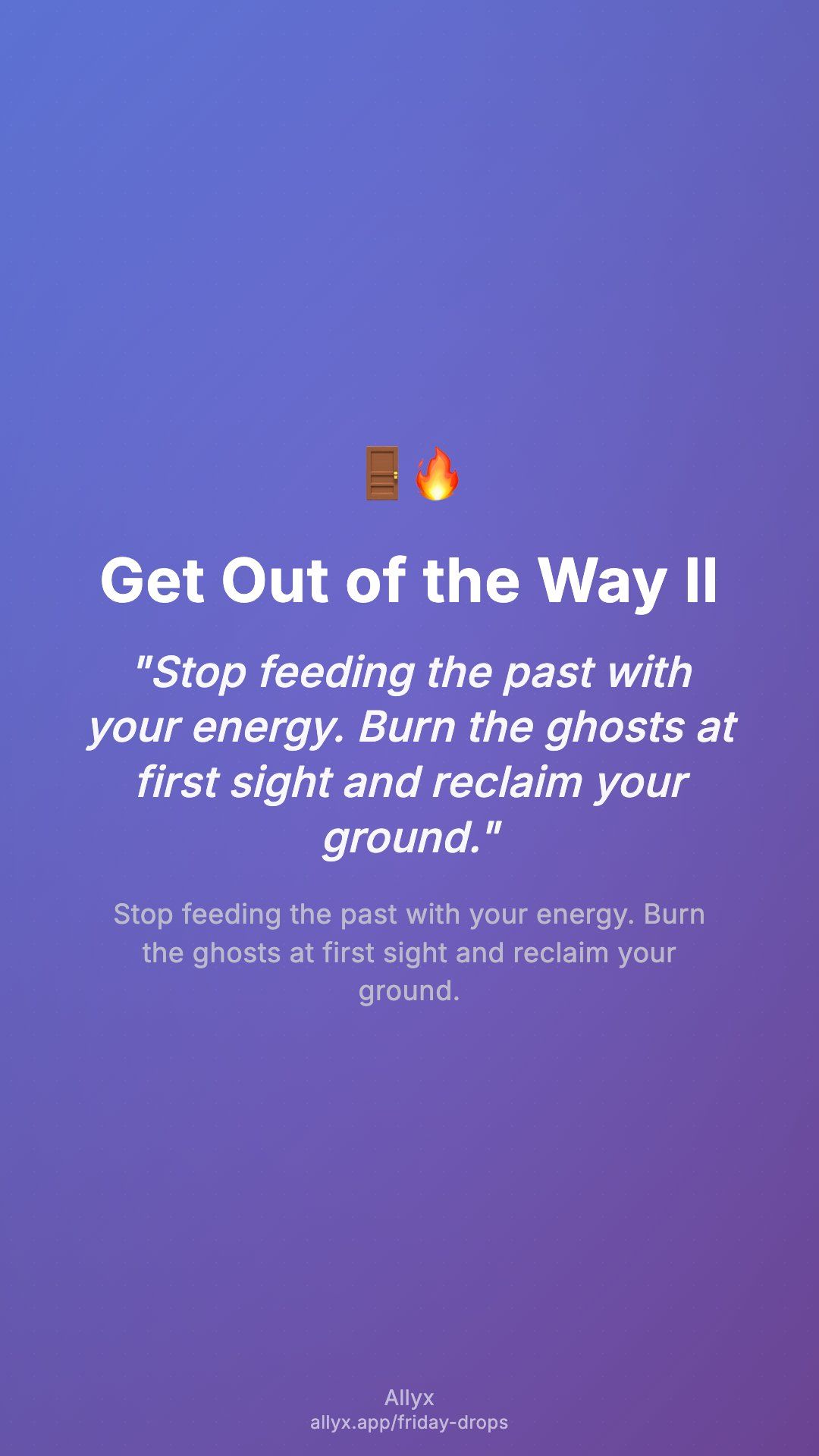 Shareable story card for Get Out of the Way II