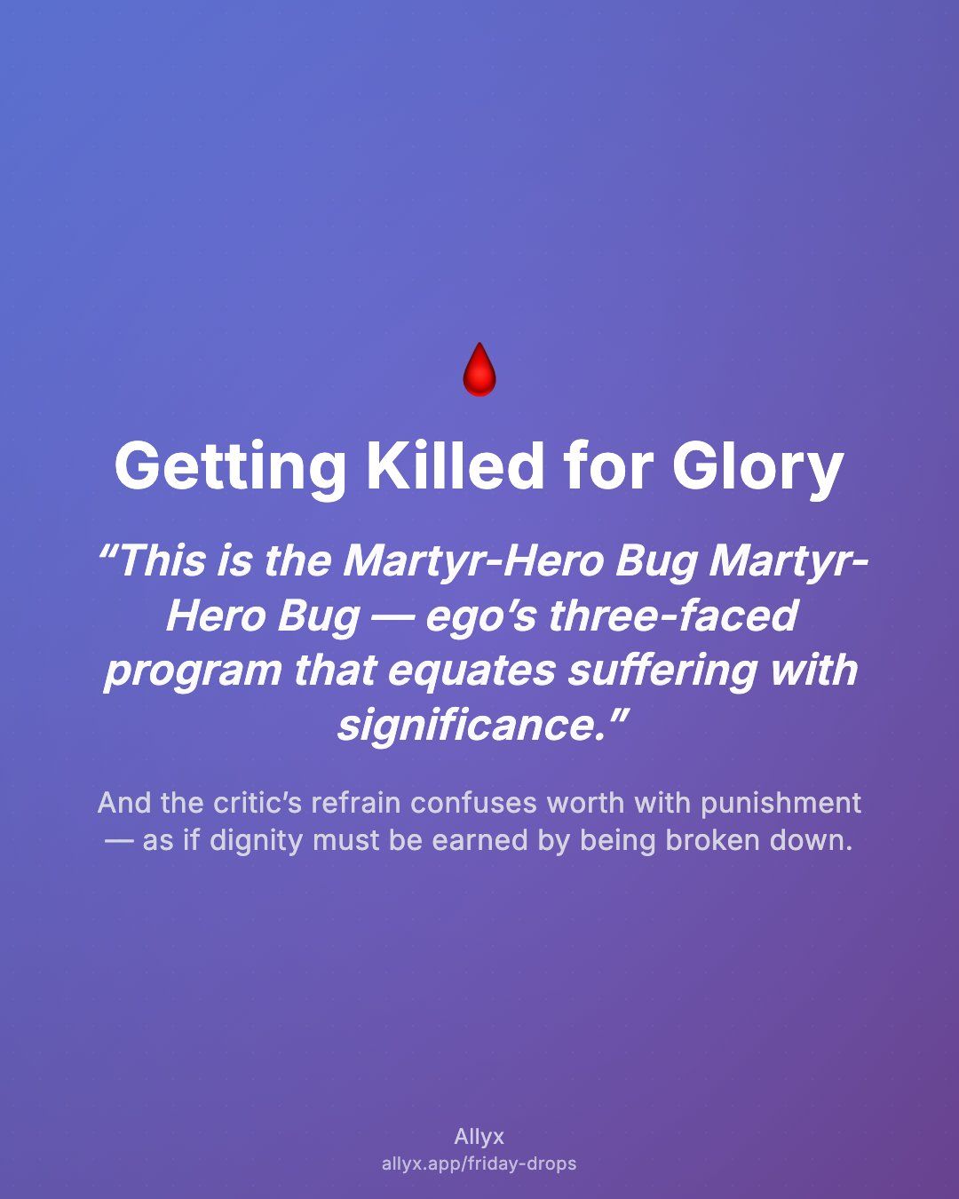 Shareable quote card for Getting Killed for Glory