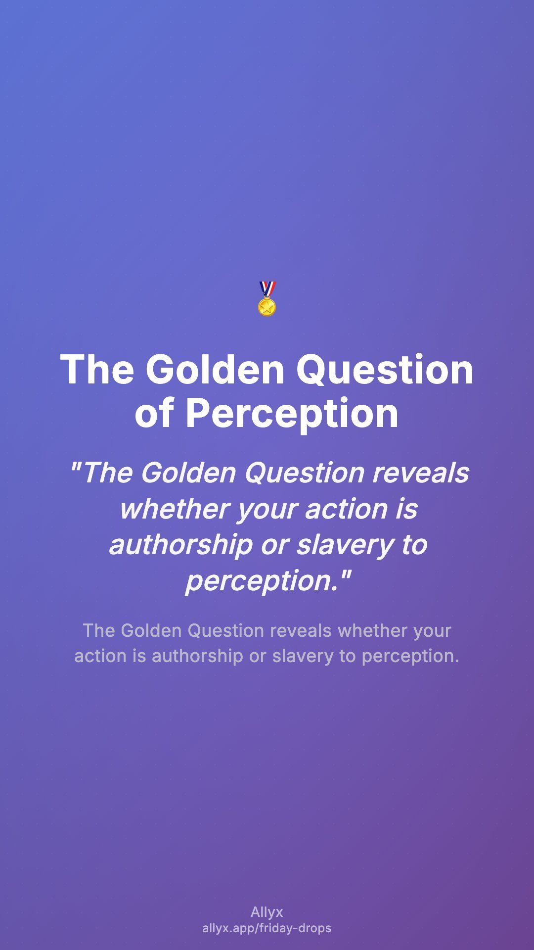 Shareable story card for The Golden Question of Perception