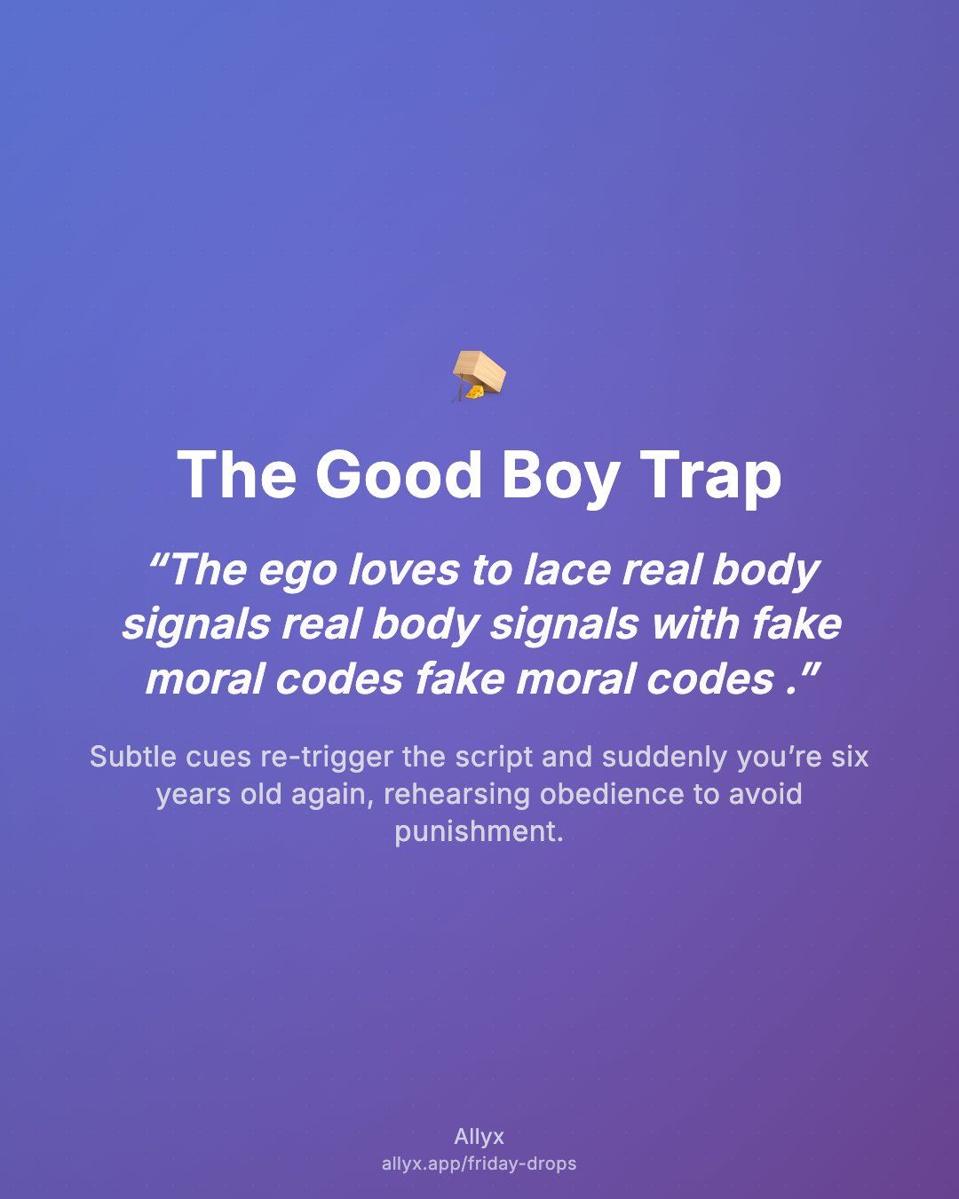 Shareable quote card for The Good Boy Trap