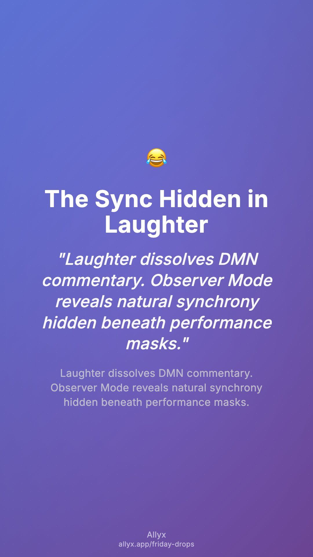 Shareable story card for The Sync Hidden in Laughter