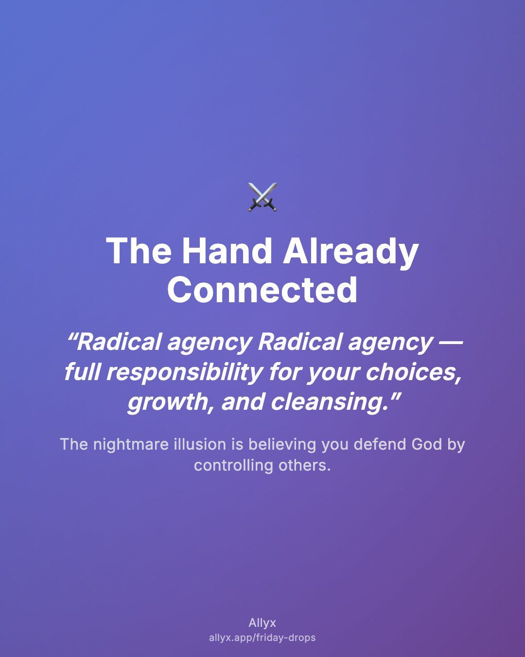 Shareable quote card for The Hand Already Connected
