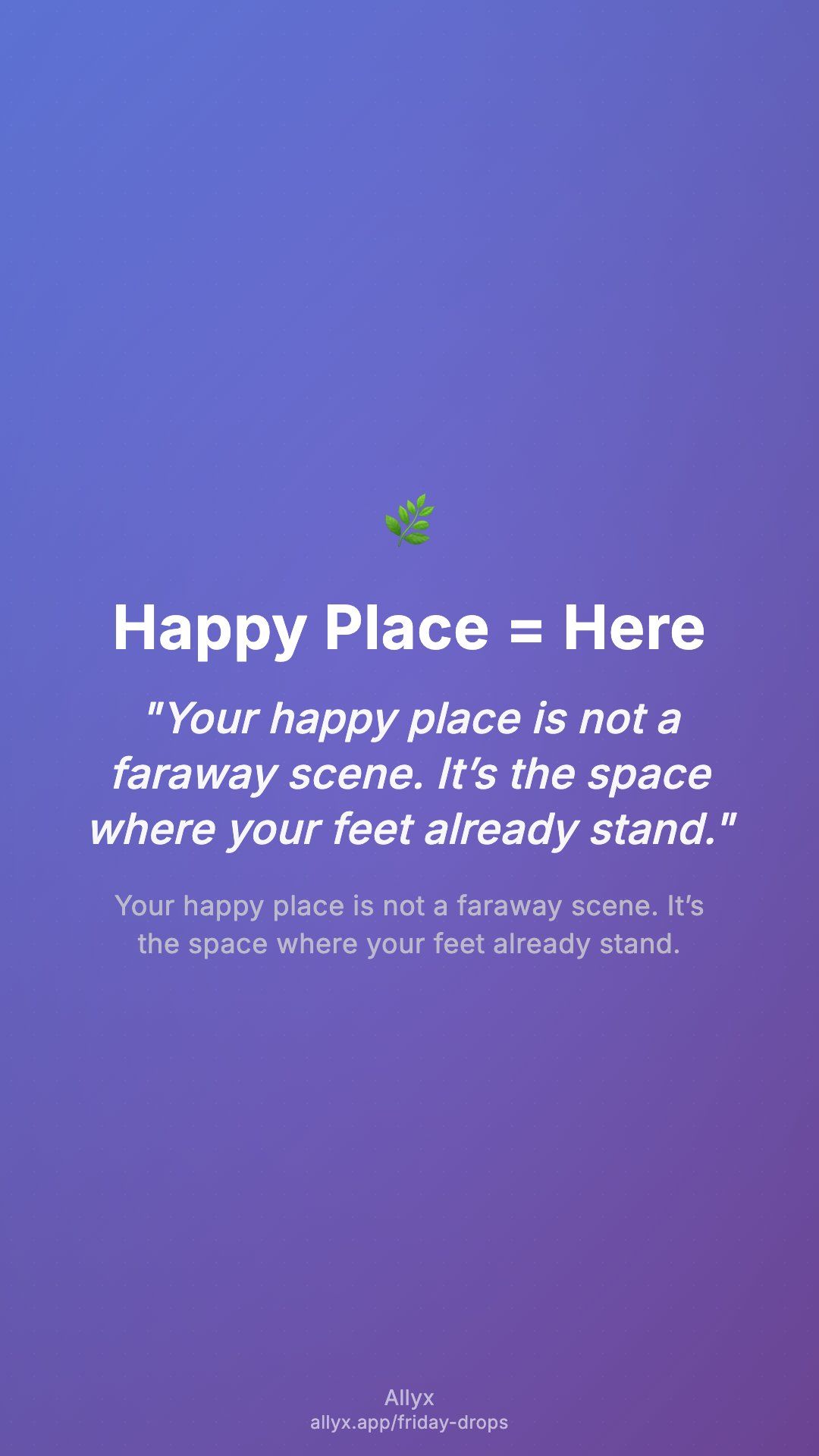 Shareable story card for Happy Place = Here