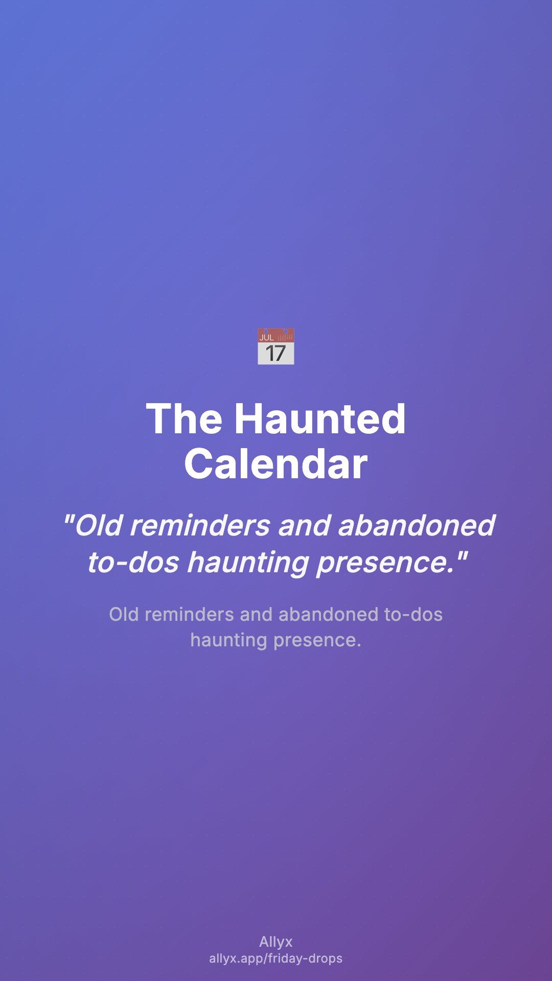 Shareable story card for The Haunted Calendar