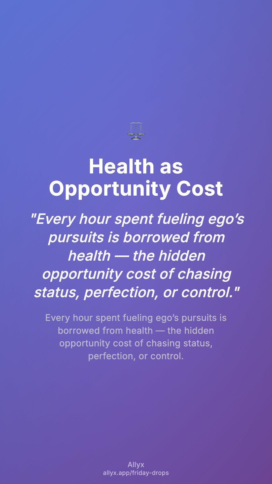 Shareable story card for Health as Opportunity Cost