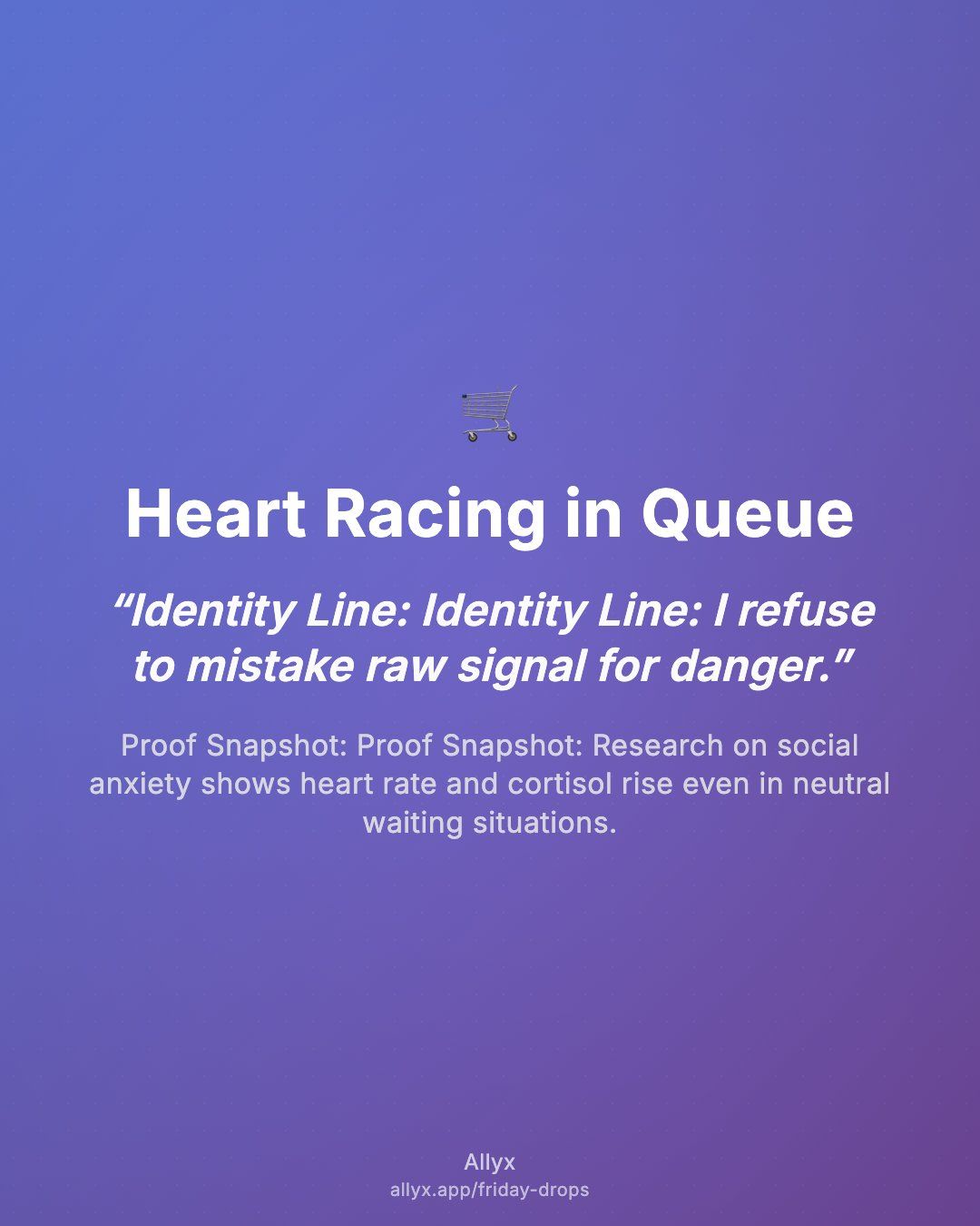 Shareable quote card for Heart Racing in Queue