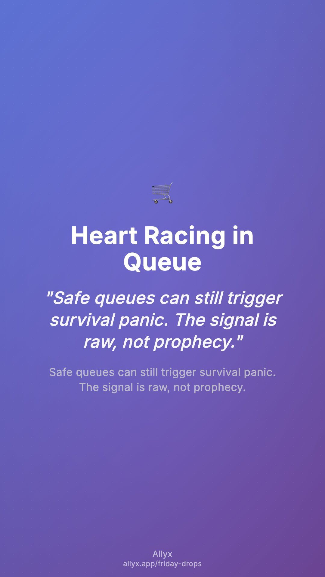 Shareable story card for Heart Racing in Queue