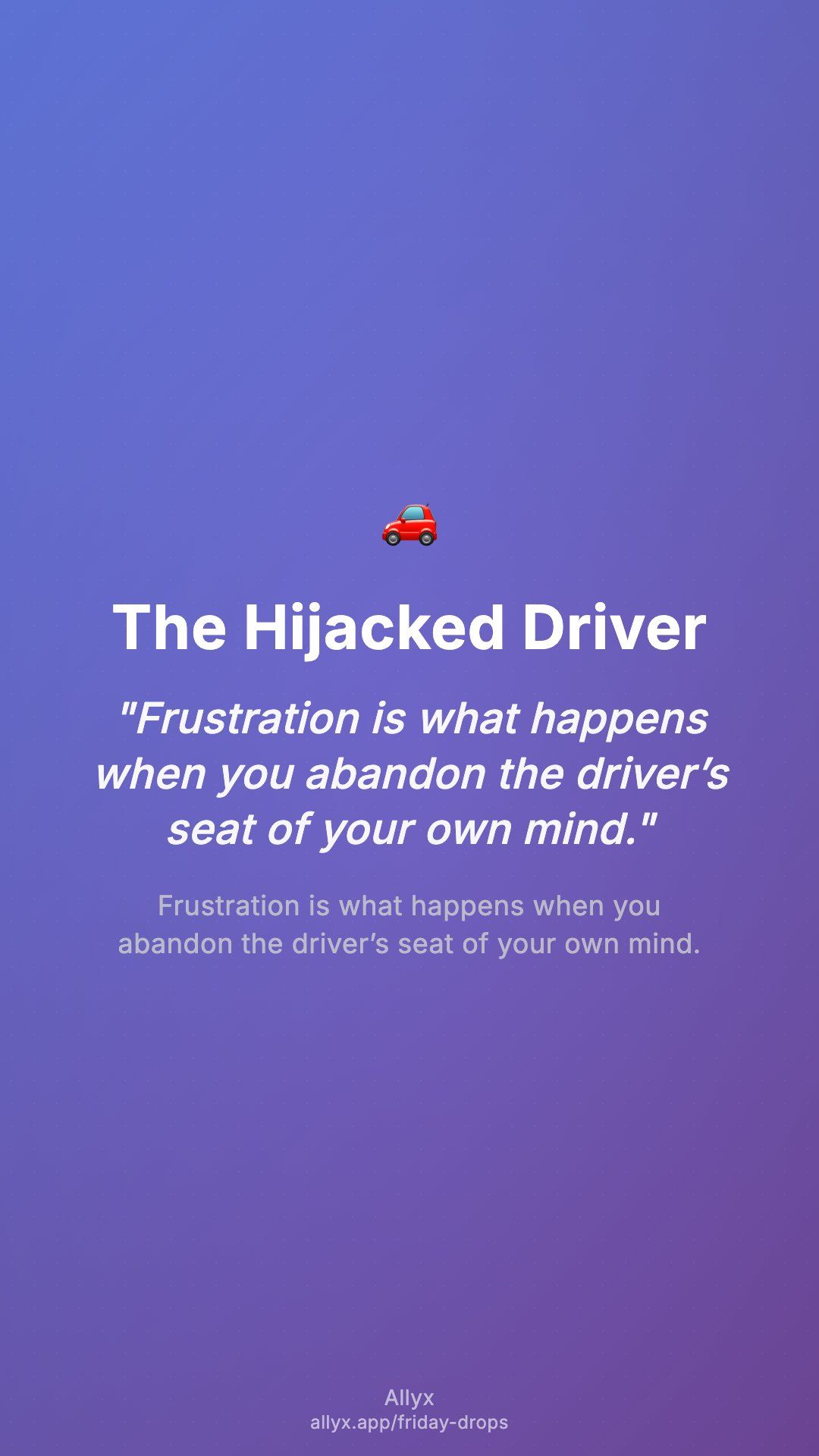 Shareable story card for The Hijacked Driver