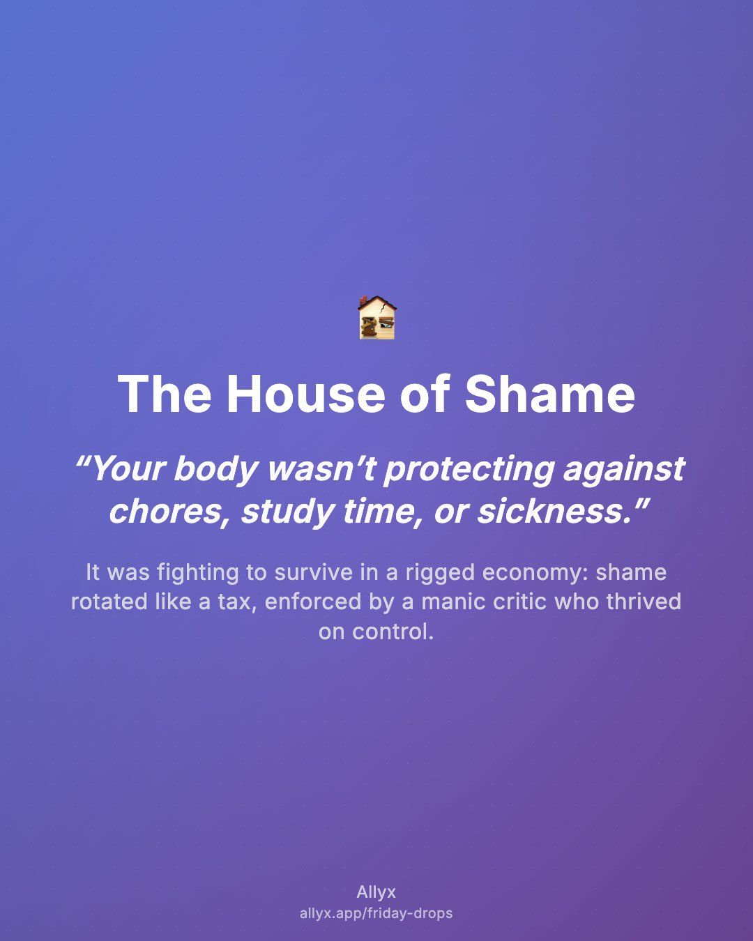 Shareable quote card for The House of Shame