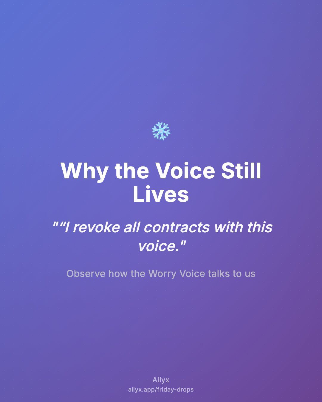 Shareable quote card for Why the Voice Still Lives