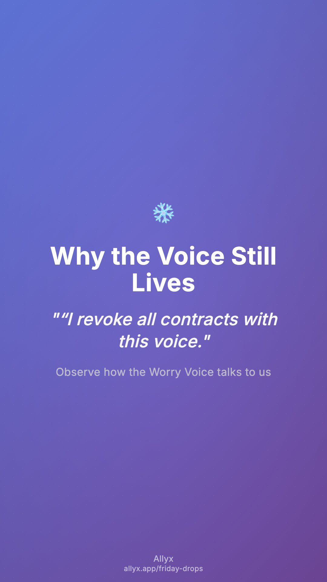 Shareable story card for Why the Voice Still Lives