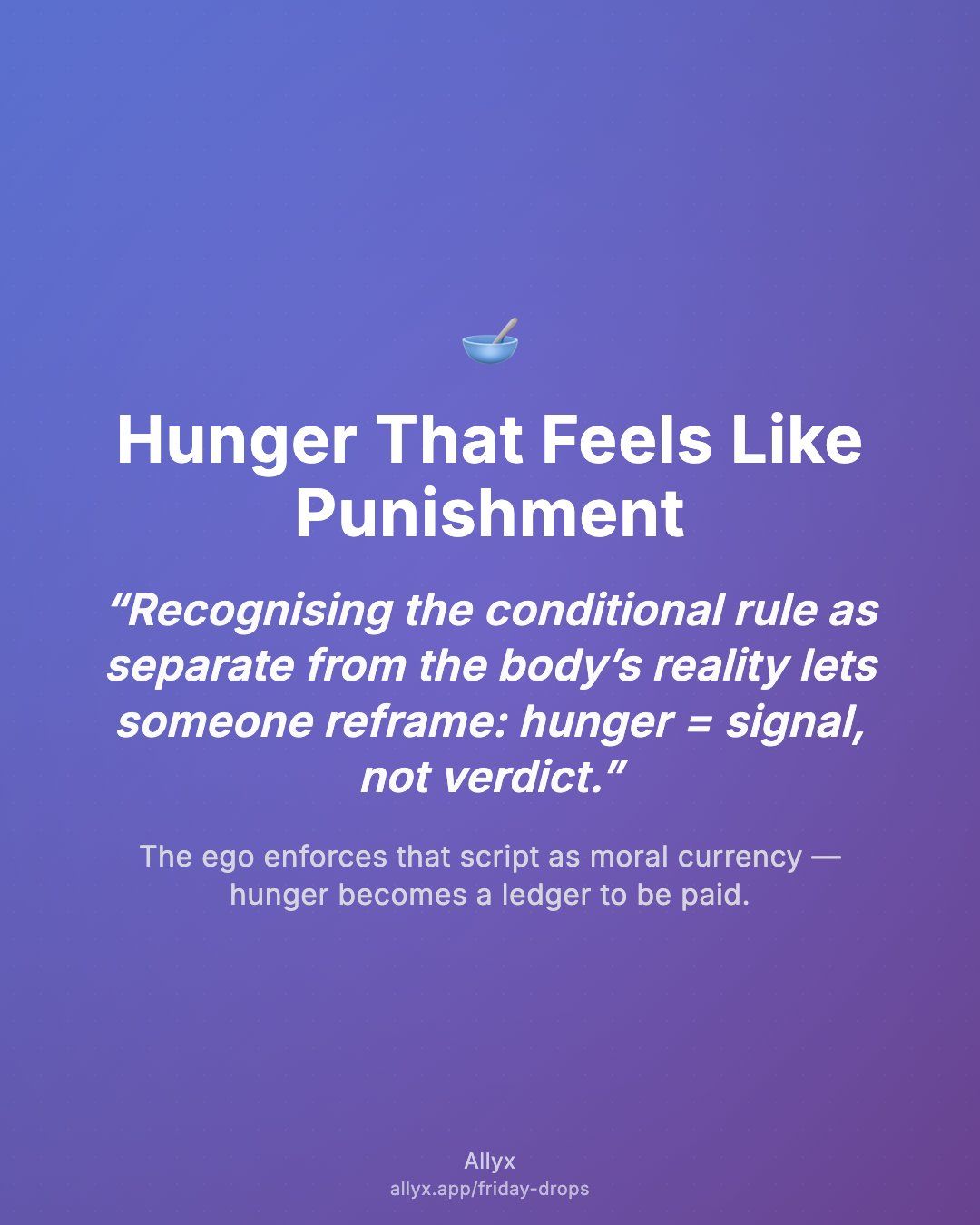Shareable quote card for Hunger That Feels Like Punishment