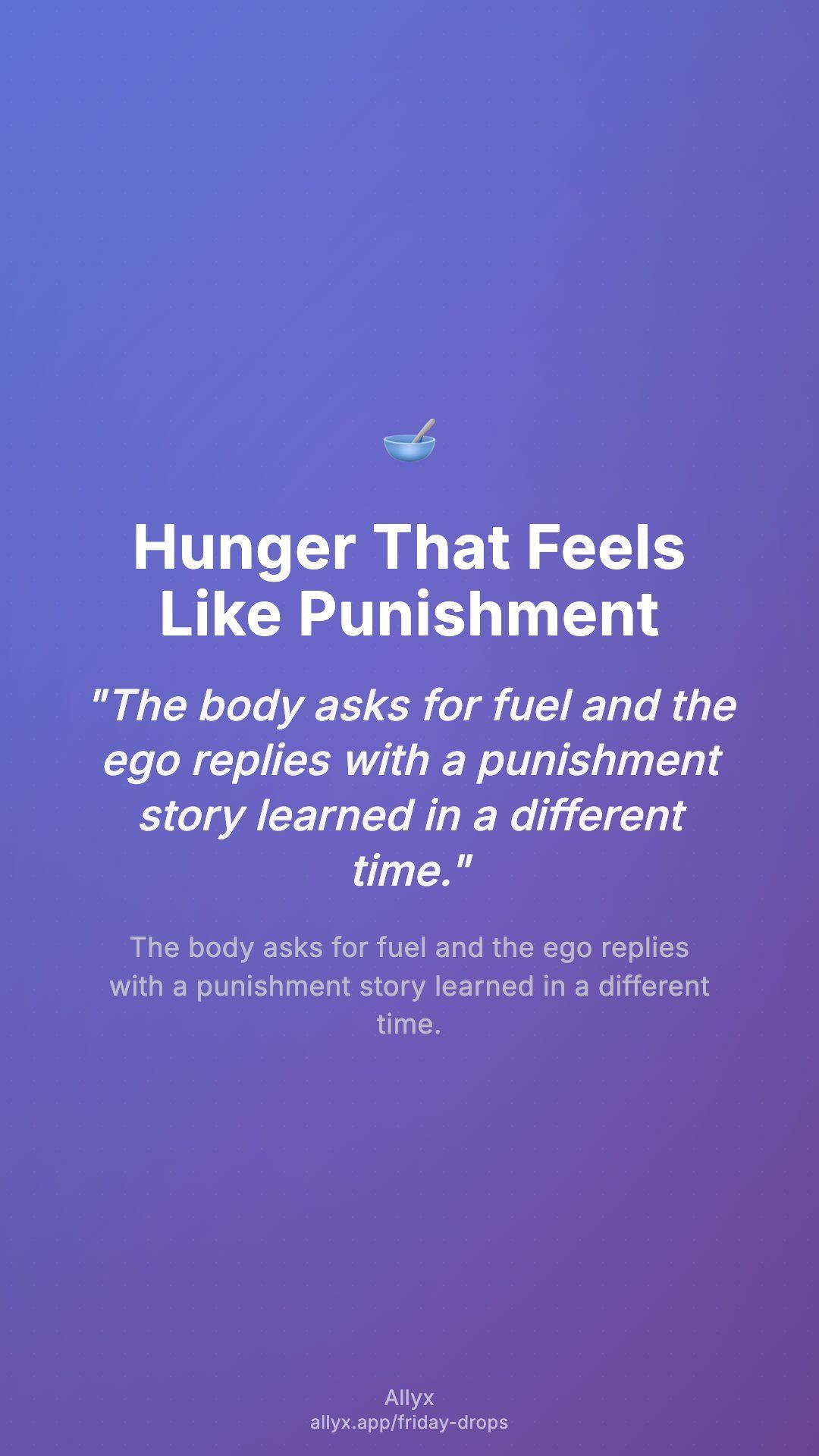 Shareable story card for Hunger That Feels Like Punishment