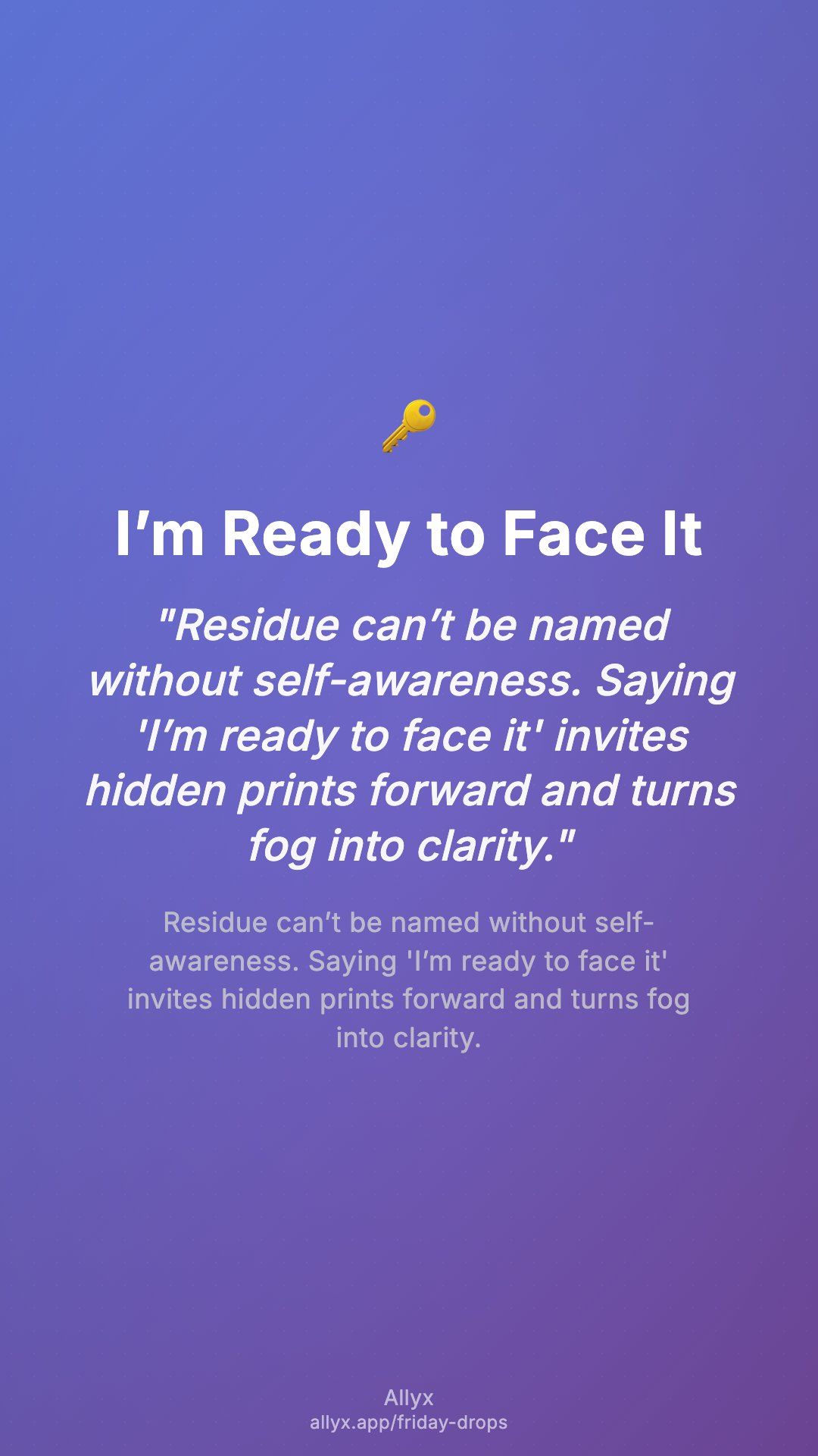 Shareable story card for I’m Ready to Face It