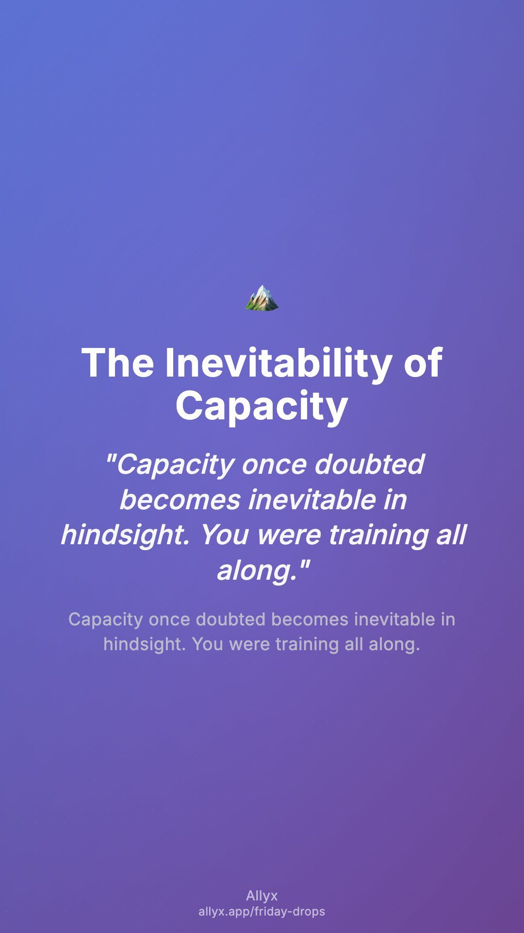Shareable story card for The Inevitability of Capacity