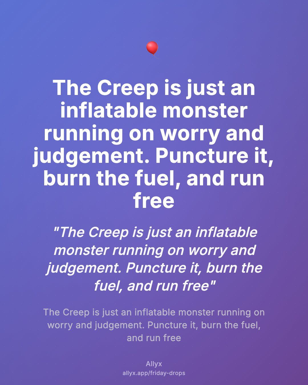 Shareable quote card for The Inflatable Creep