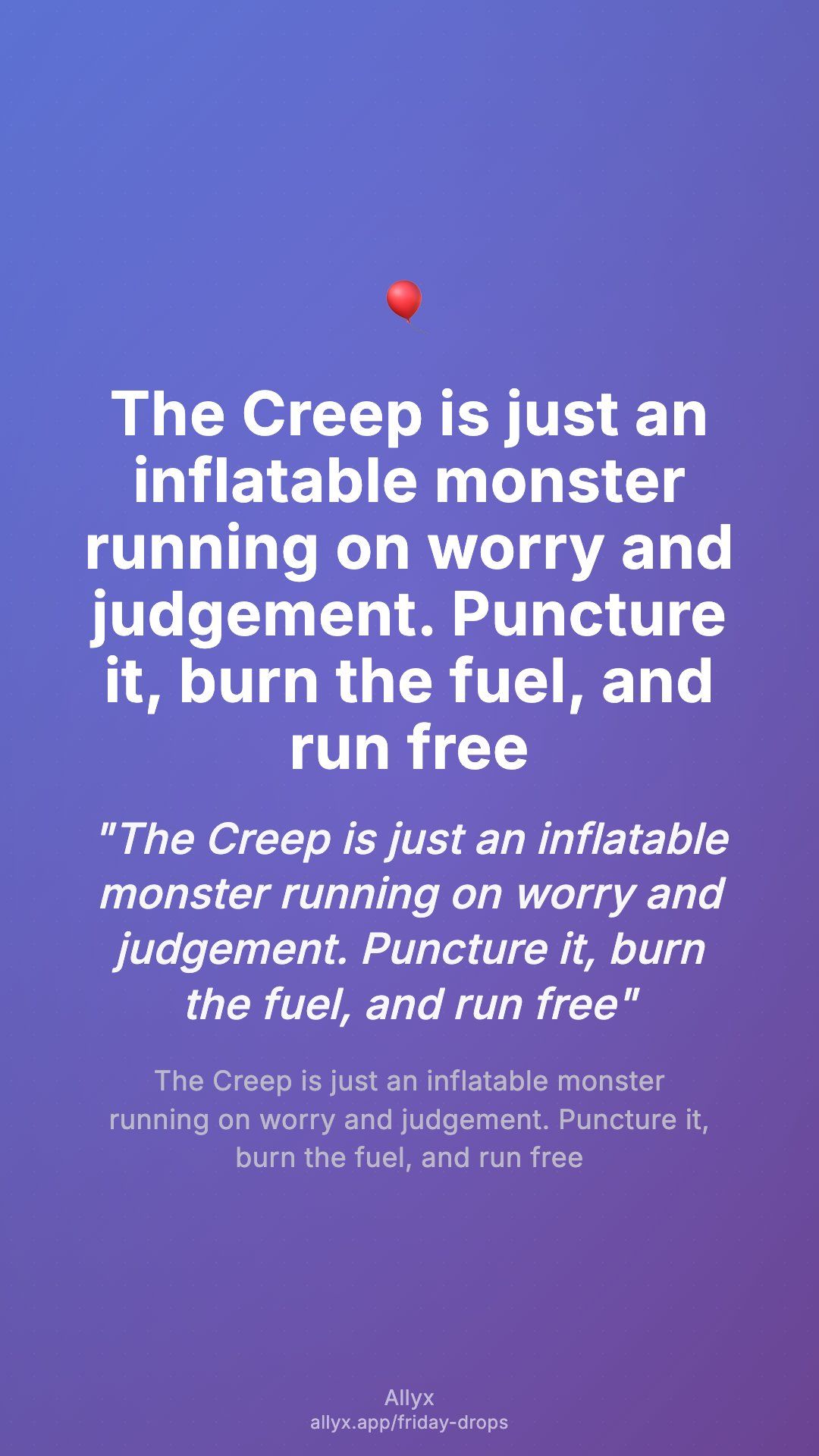 Shareable story card for The Inflatable Creep