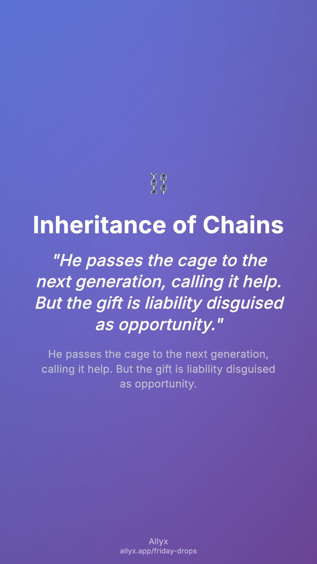 Shareable story card for Inheritance of Chains