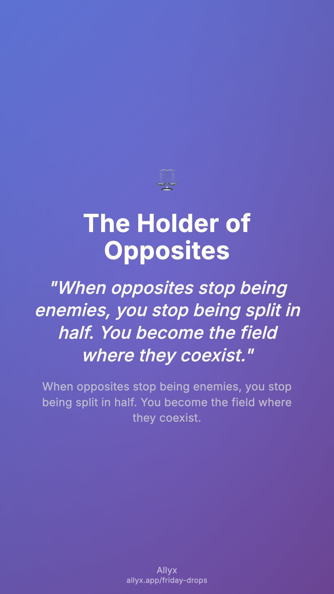 Shareable story card for The Holder of Opposites