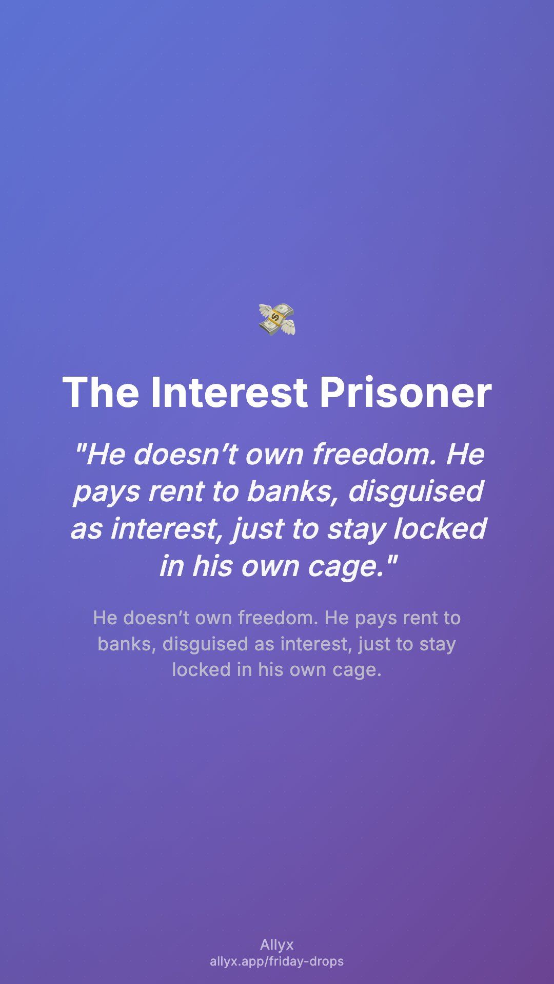 Shareable story card for The Interest Prisoner