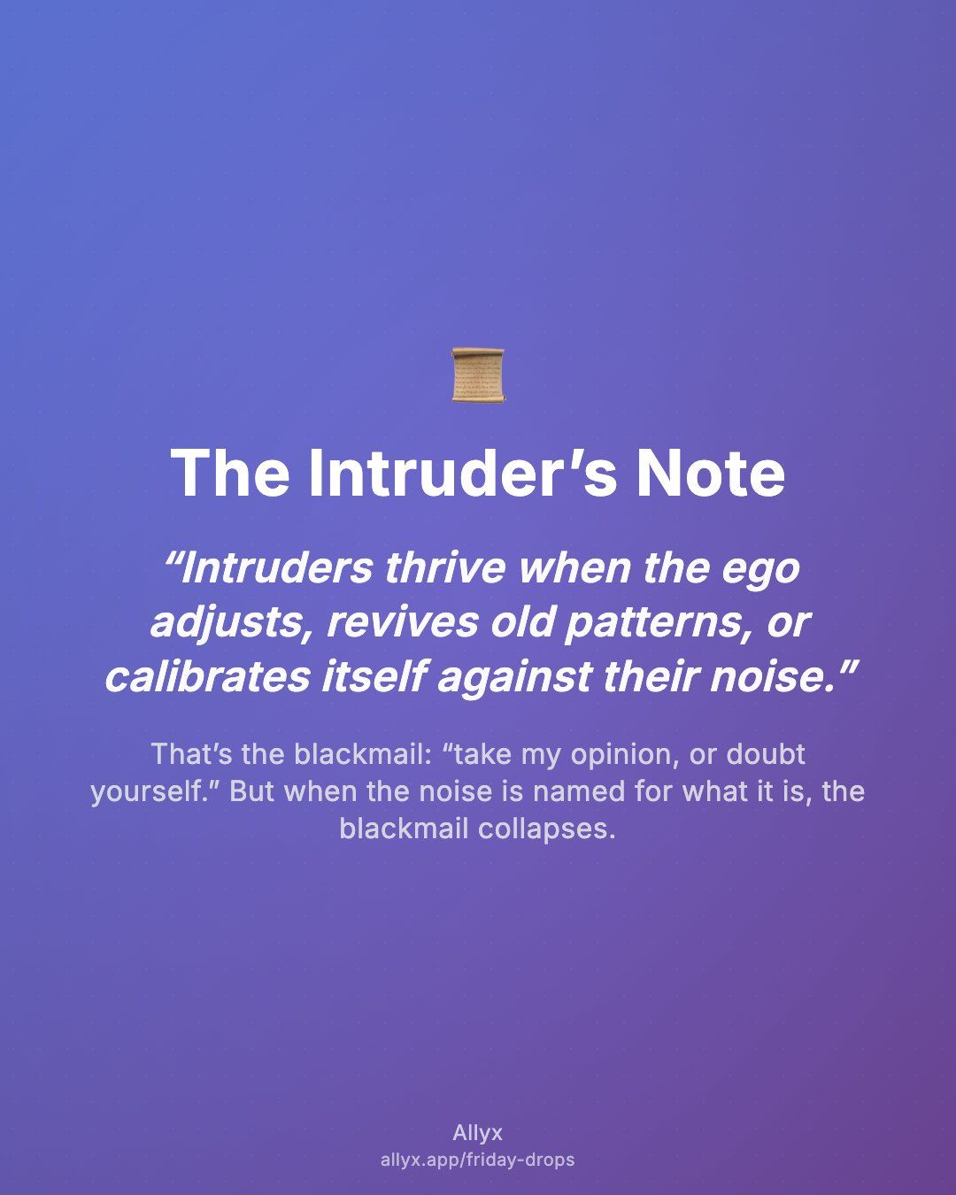 Shareable quote card for The Intruder’s Note