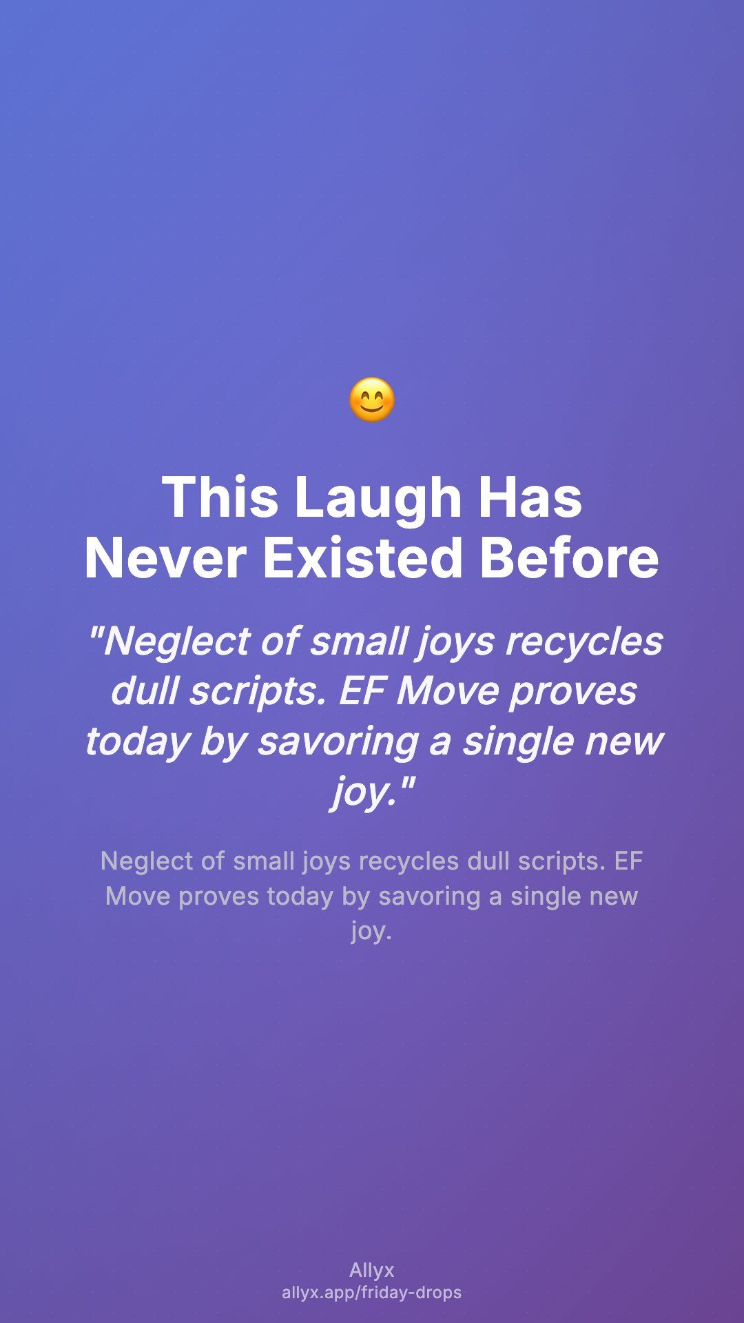 Shareable story card for This Laugh Has Never Existed Before