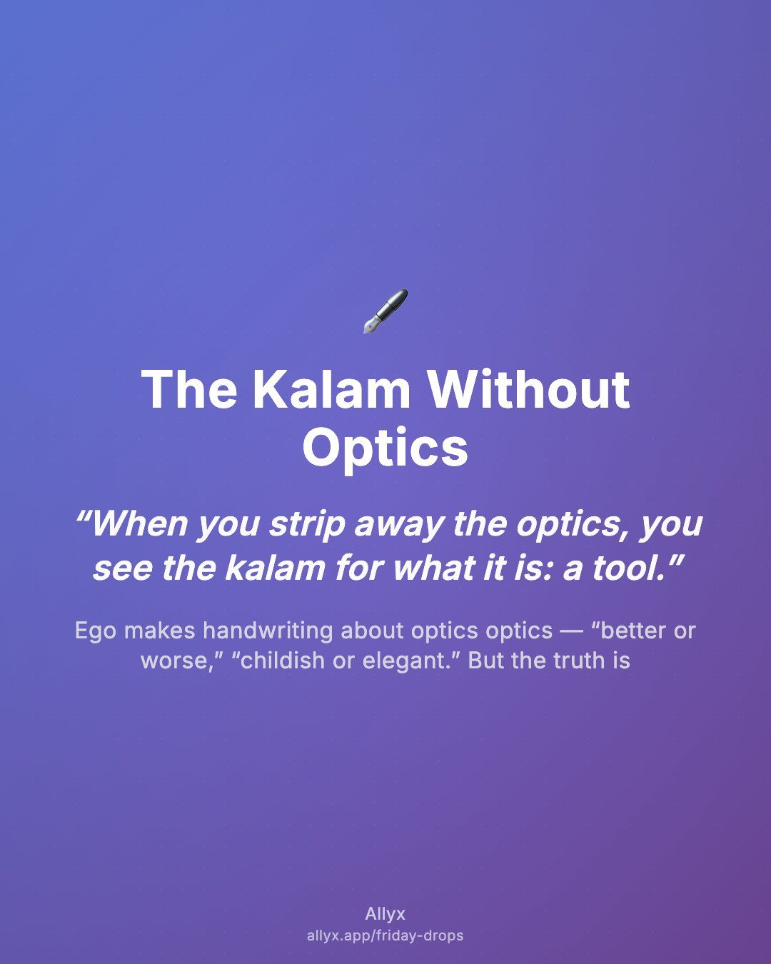 Shareable quote card for The Kalam Without Optics