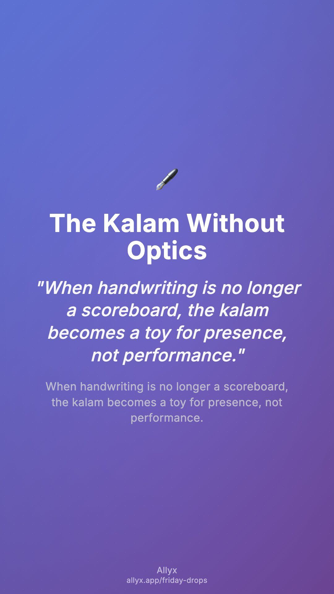 Shareable story card for The Kalam Without Optics