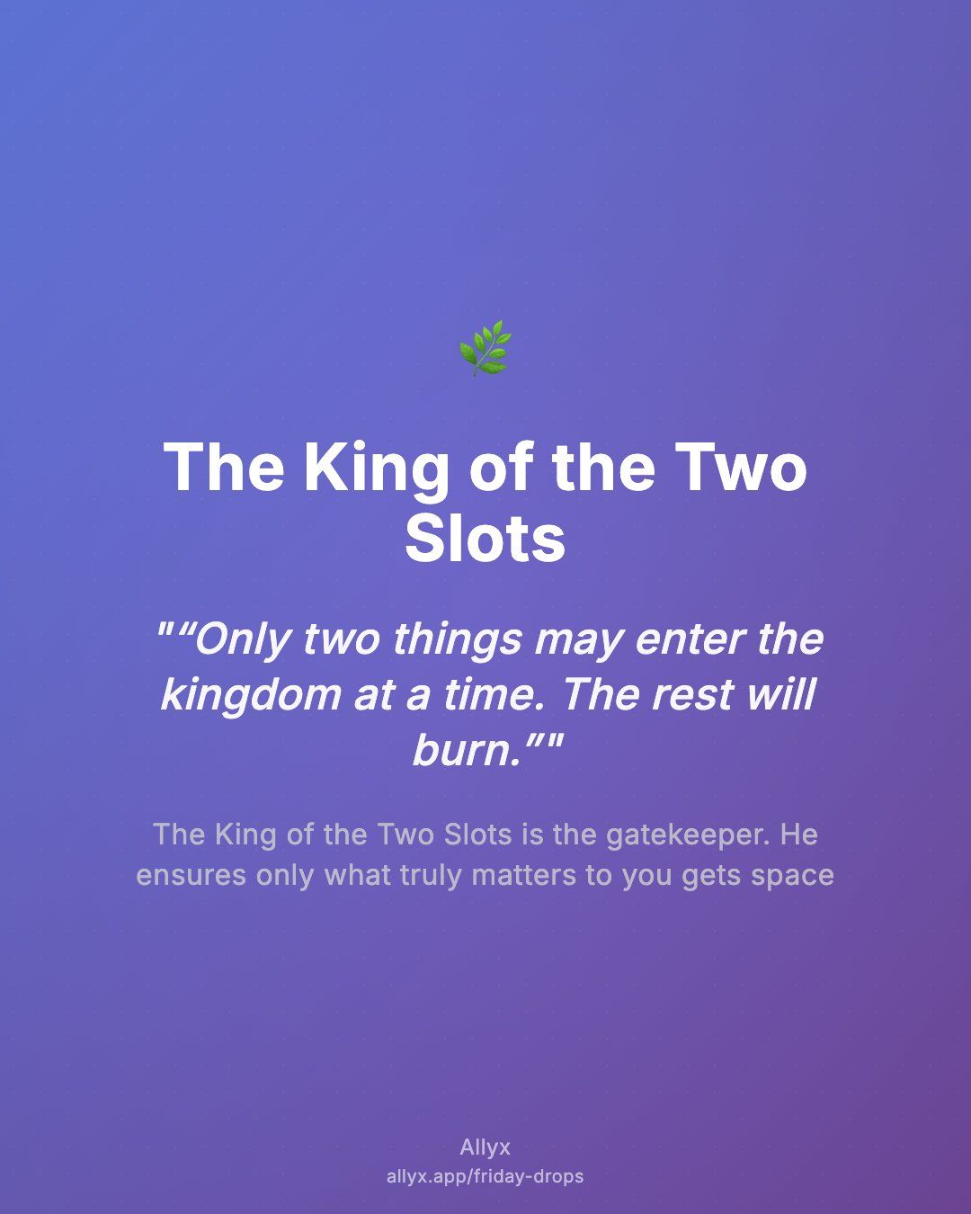 Shareable quote card for The King of the Two Slots