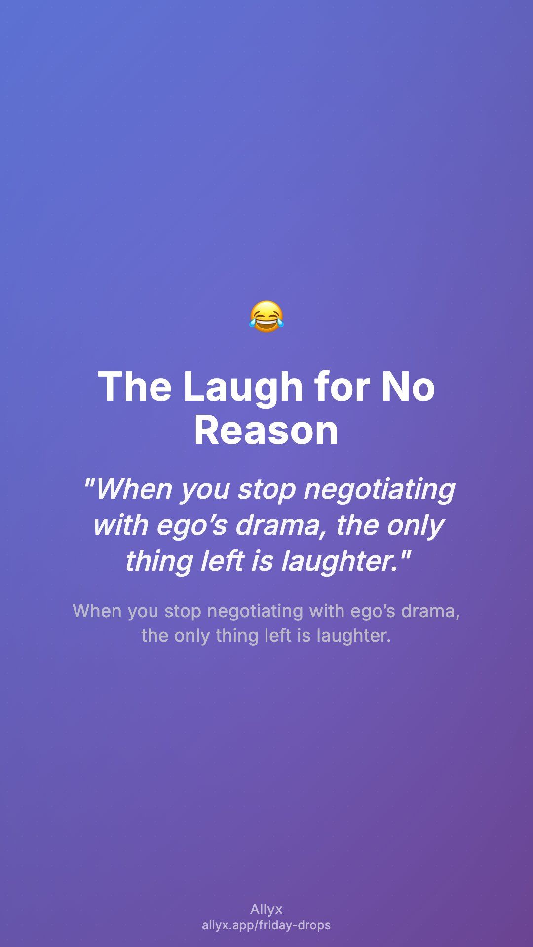 Shareable story card for The Laugh for No Reason