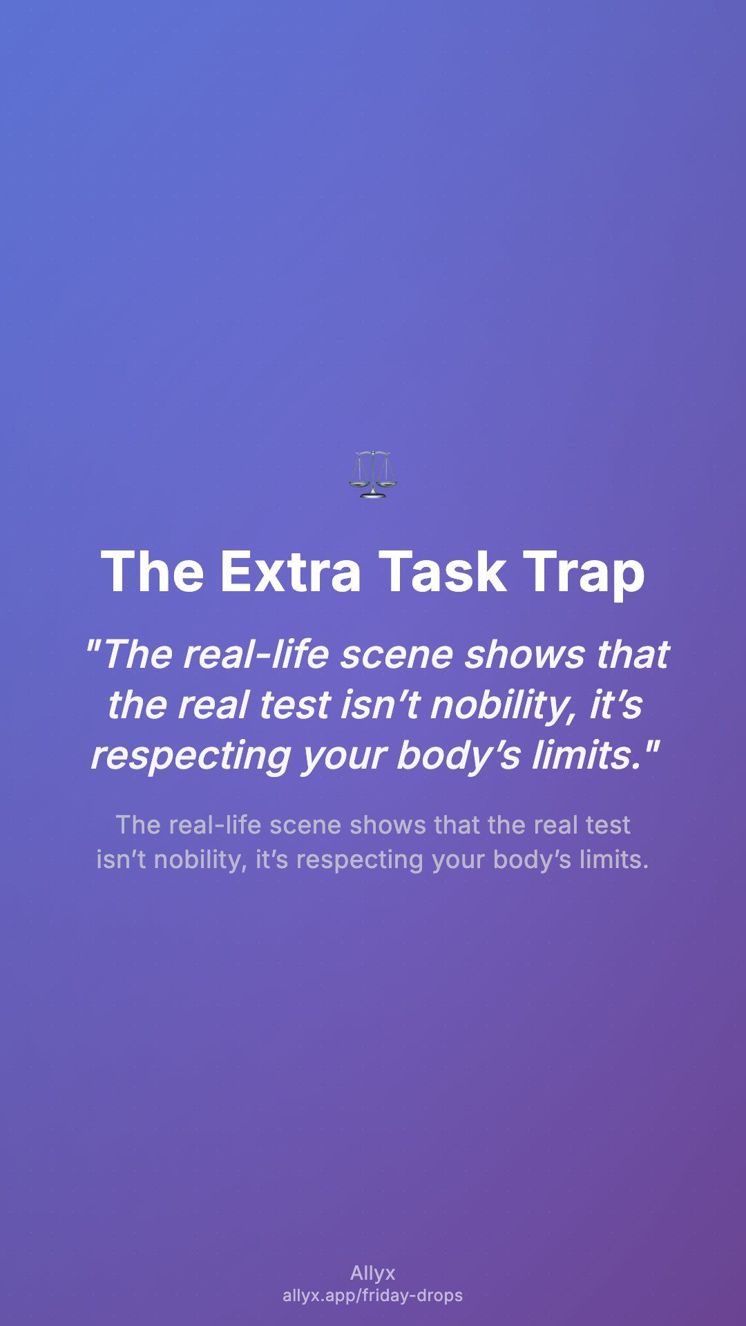 Shareable story card for The Extra Task Trap