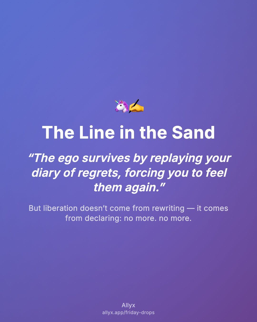 Shareable quote card for The Line in the Sand