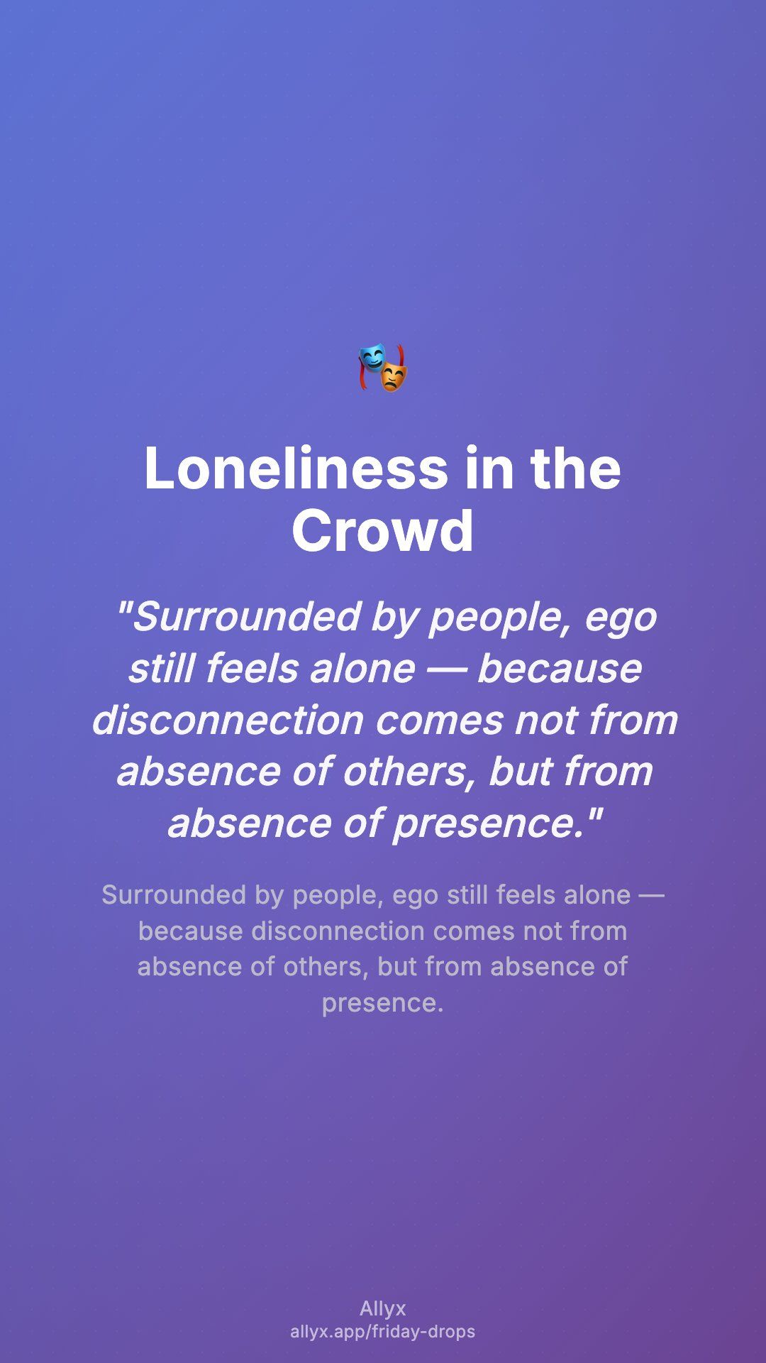 Shareable story card for Loneliness in the Crowd